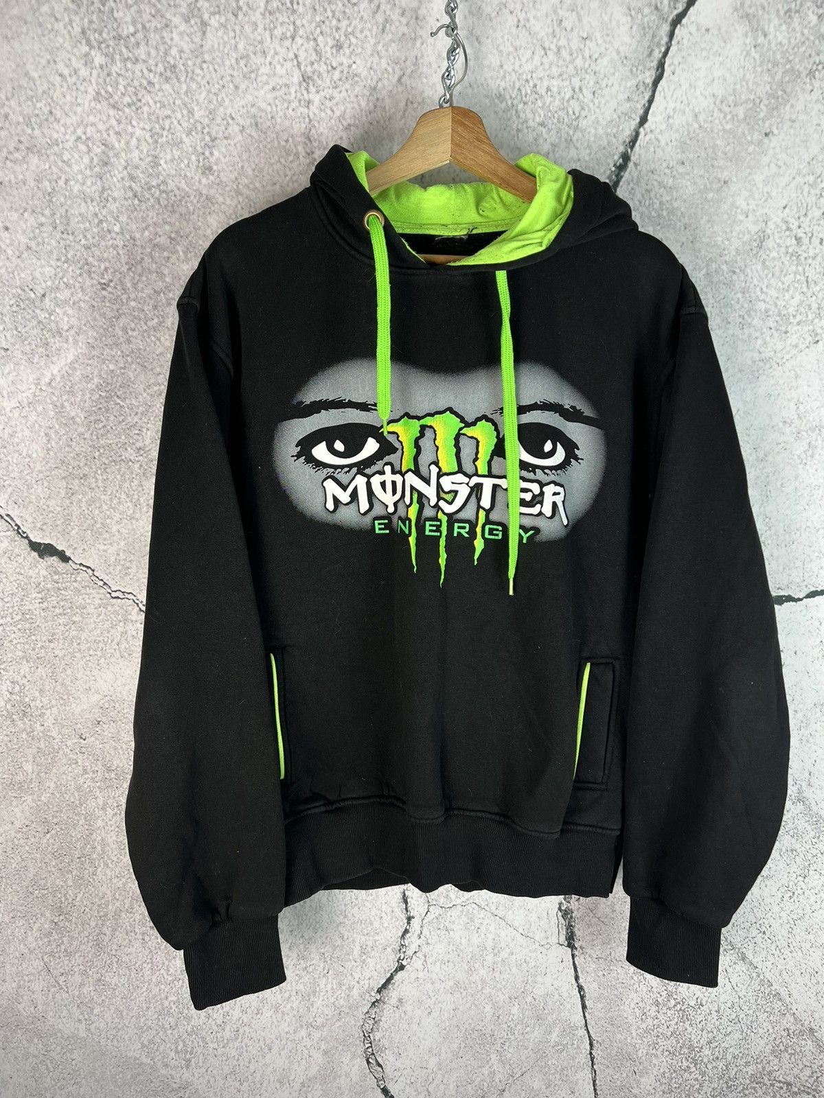 Vintage Y2K Monster Energy Eyes drip racing Streetwear Zip Hoodie Size US L / EU 52-54 / 3 - 1 Thumbnail