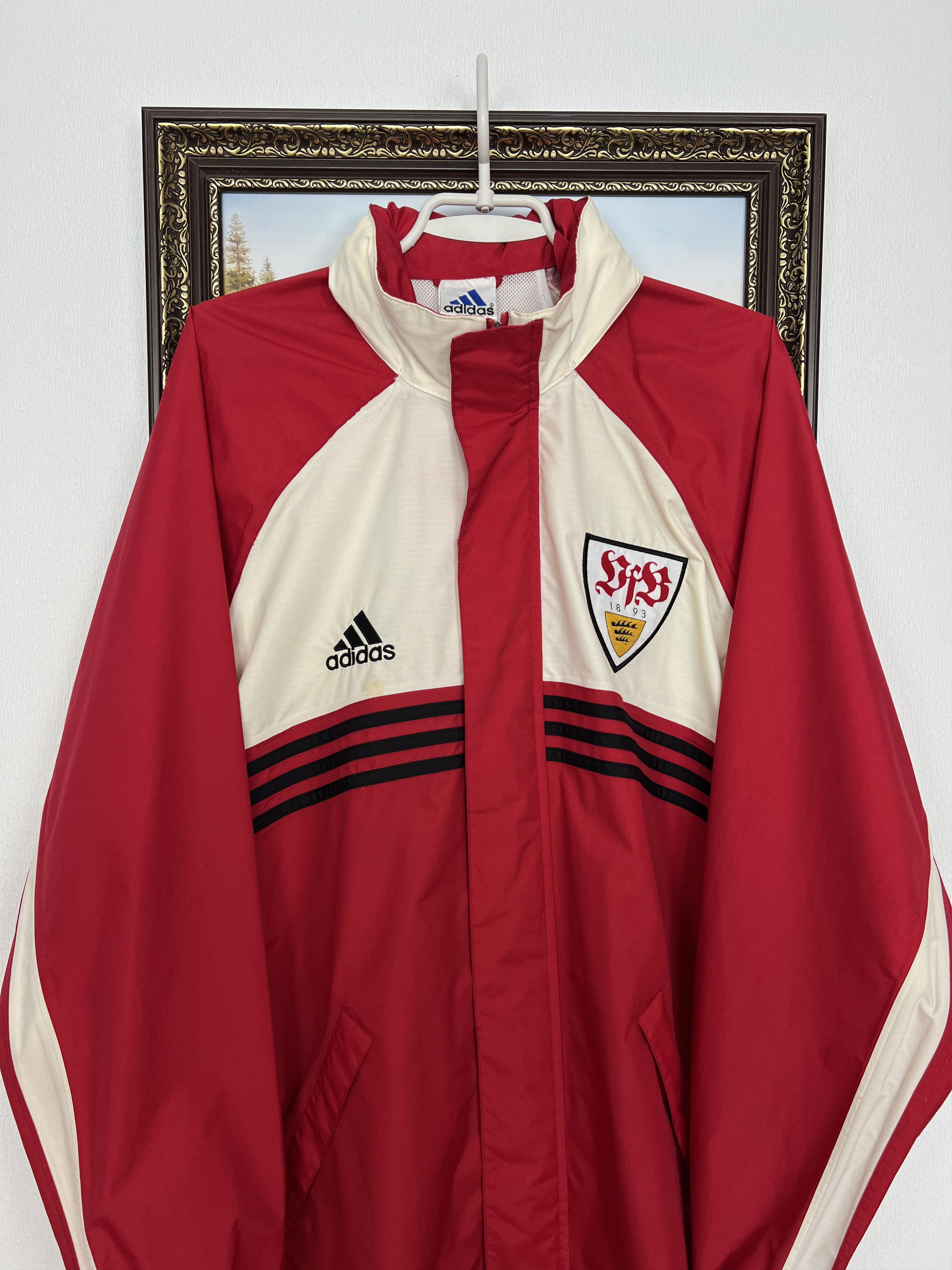 Adidas Vintage 90's Adidas VfB Stuttgart Football Jacket Soccer Size US L / EU 52-54 / 3 - 2 Thumbnail