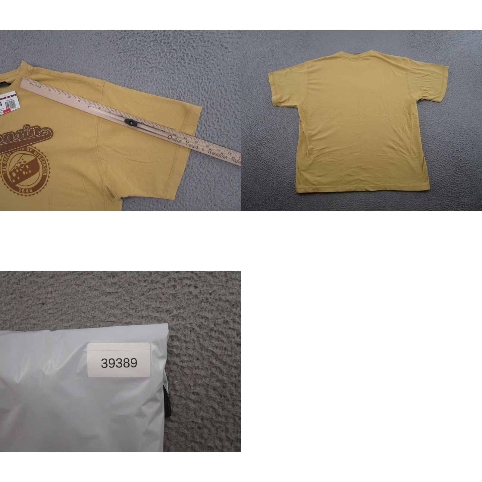 Vintage State of Mine Wisconsin Cheese State Embroidered T-Shirt XL Men Yellow Size US XL / EU 56 / 4 - 8 Thumbnail