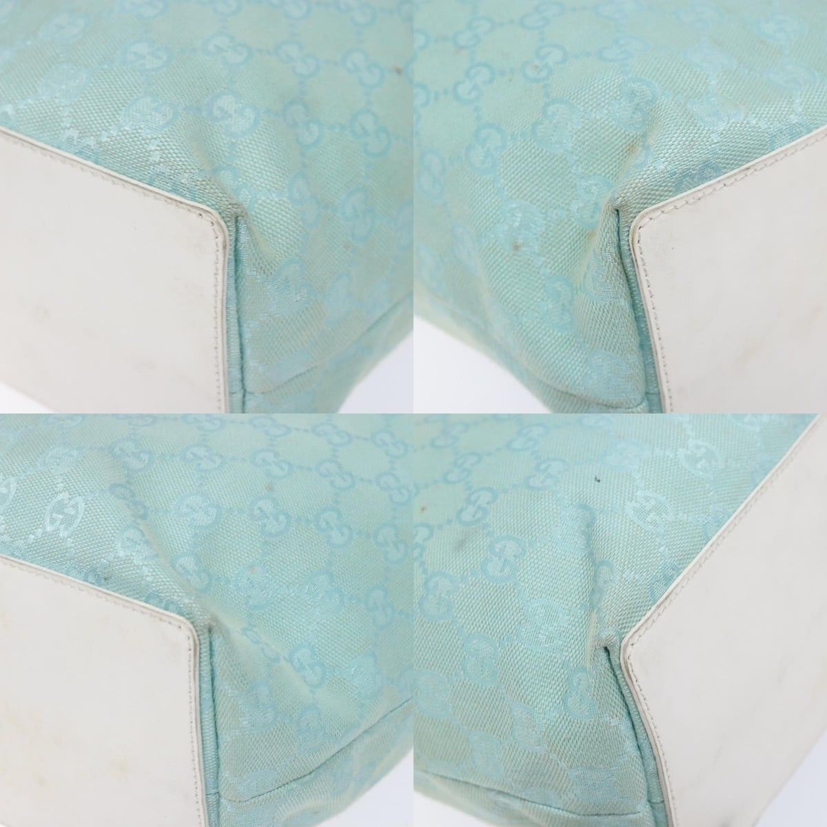 Gucci GUCCI GG Canvas Tote Bag Turquoise Blue Gold 002 002 Size ONE SIZE - 10 Thumbnail