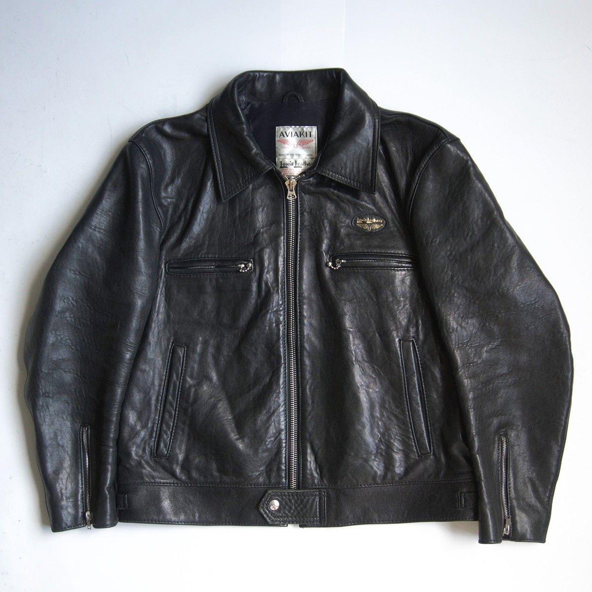 Lewis Leathers Navy Japan Exclusive Slim Fit 988 Sheepskin Western