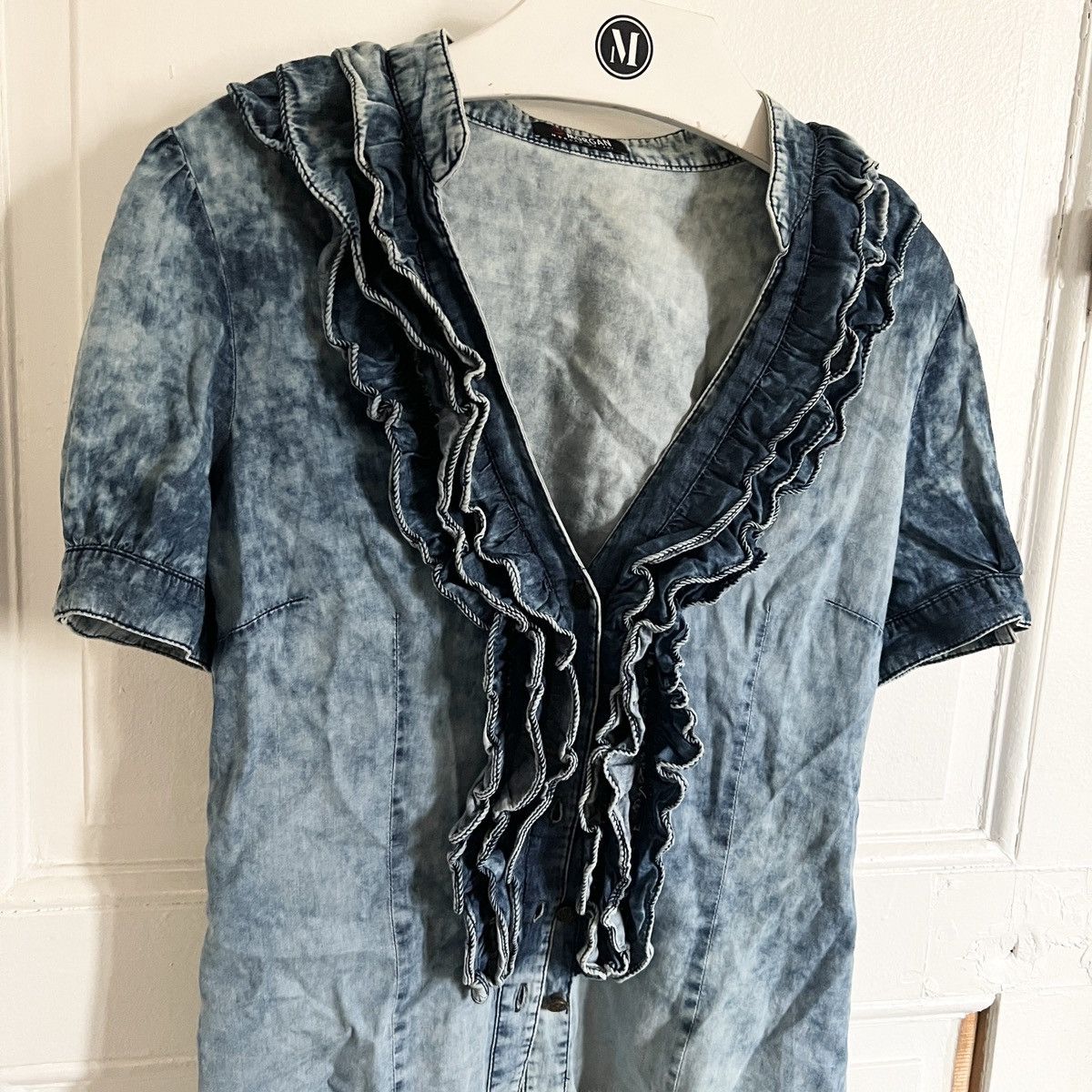 Japanese Brand × Vintage Y2K Fake Denim Blouse Top like jpg cdg margiela 2000s Size M / US 6-8 / IT 42-44 - 2 Thumbnail