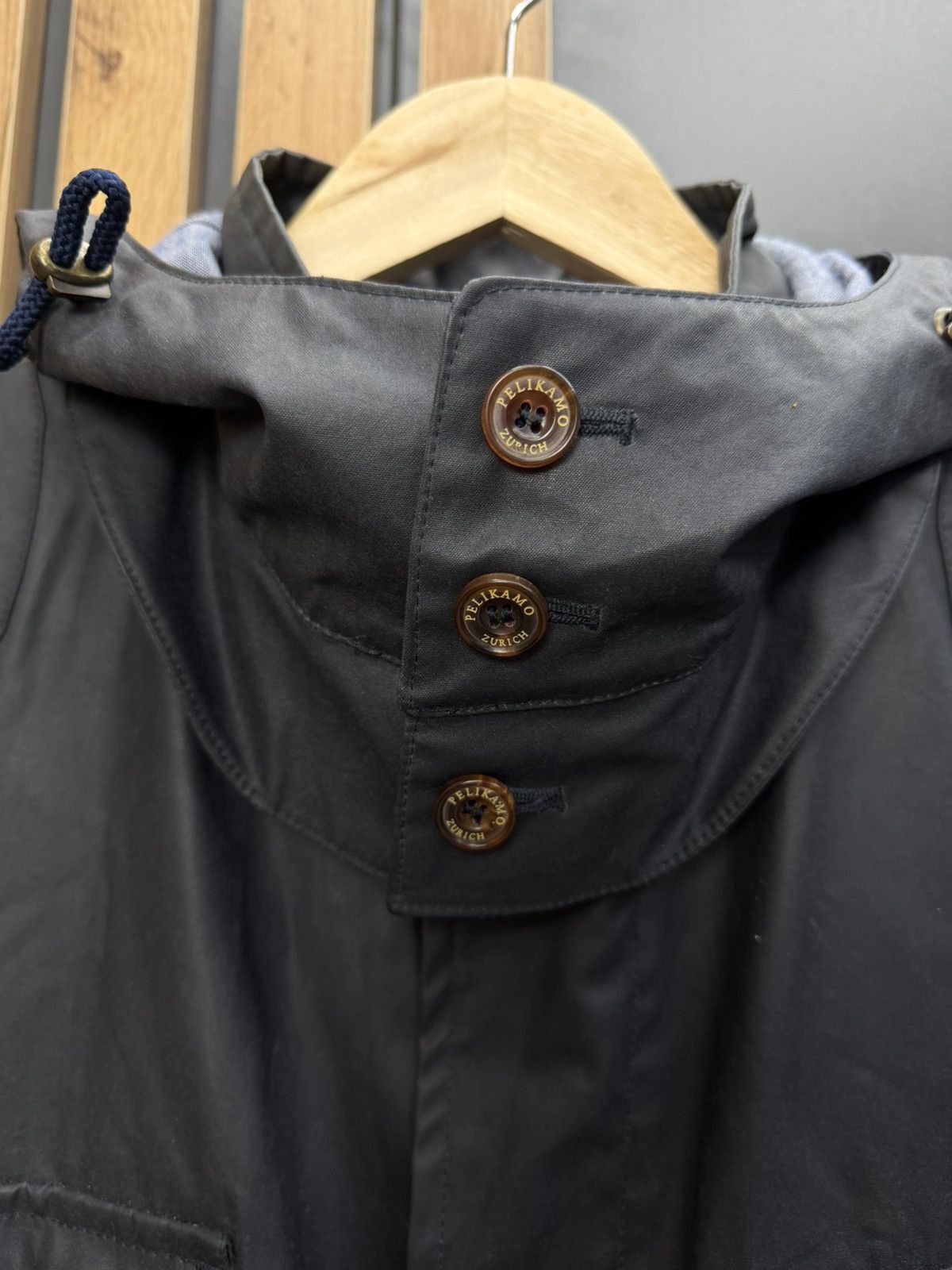 Other Pelikamo Zurich Waxed Hooded Jacket Navy Size 48 Size US M / EU 48-50 / 2 - 4 Thumbnail