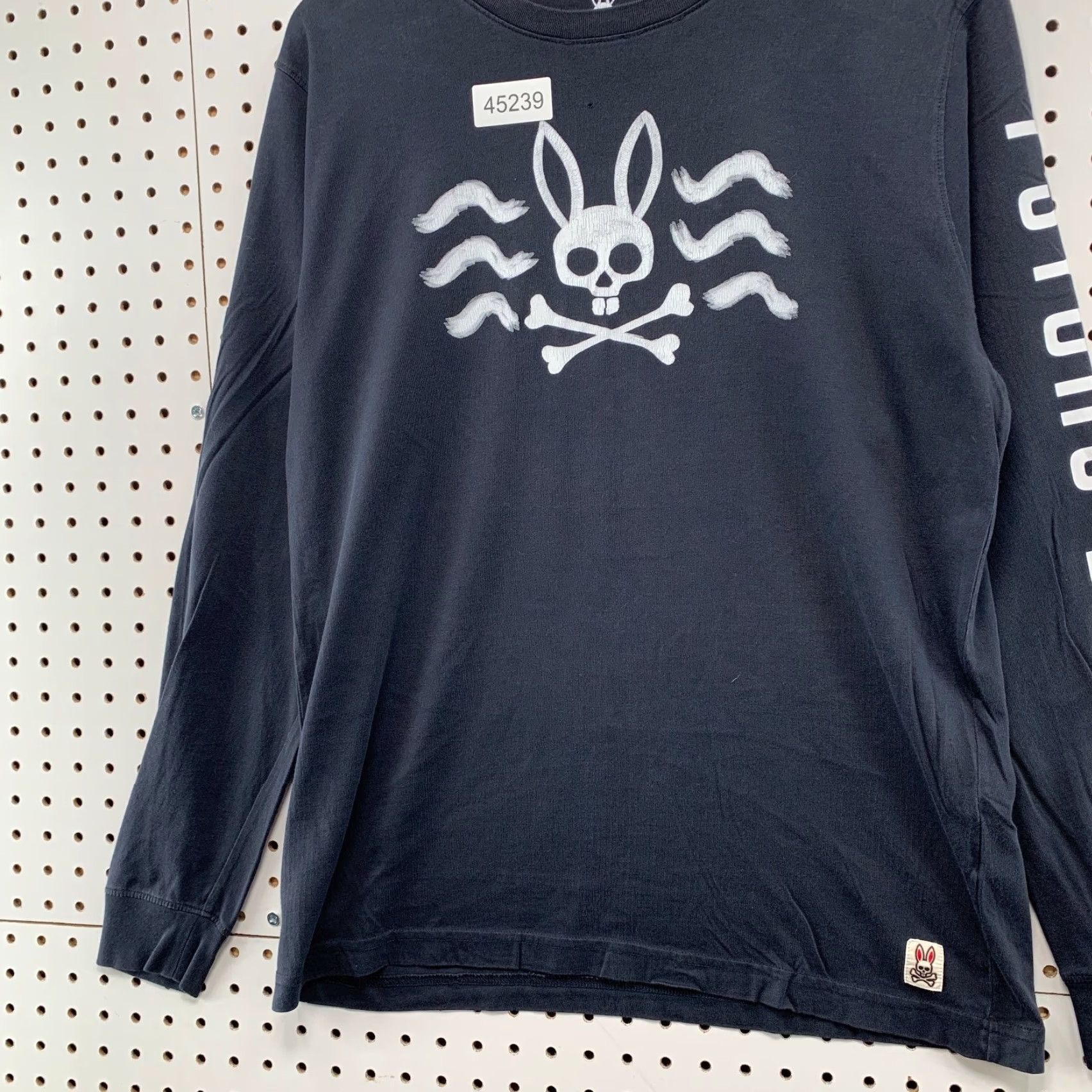 Psycho Bunny Psycho Bunny Shirt Mens 5 Fits Medium Black Skull Bone Spell Out Long Sleeve Shirt Mens Black Psy clo? Size US M / EU 48-50 / 2 - 3 Thumbnail