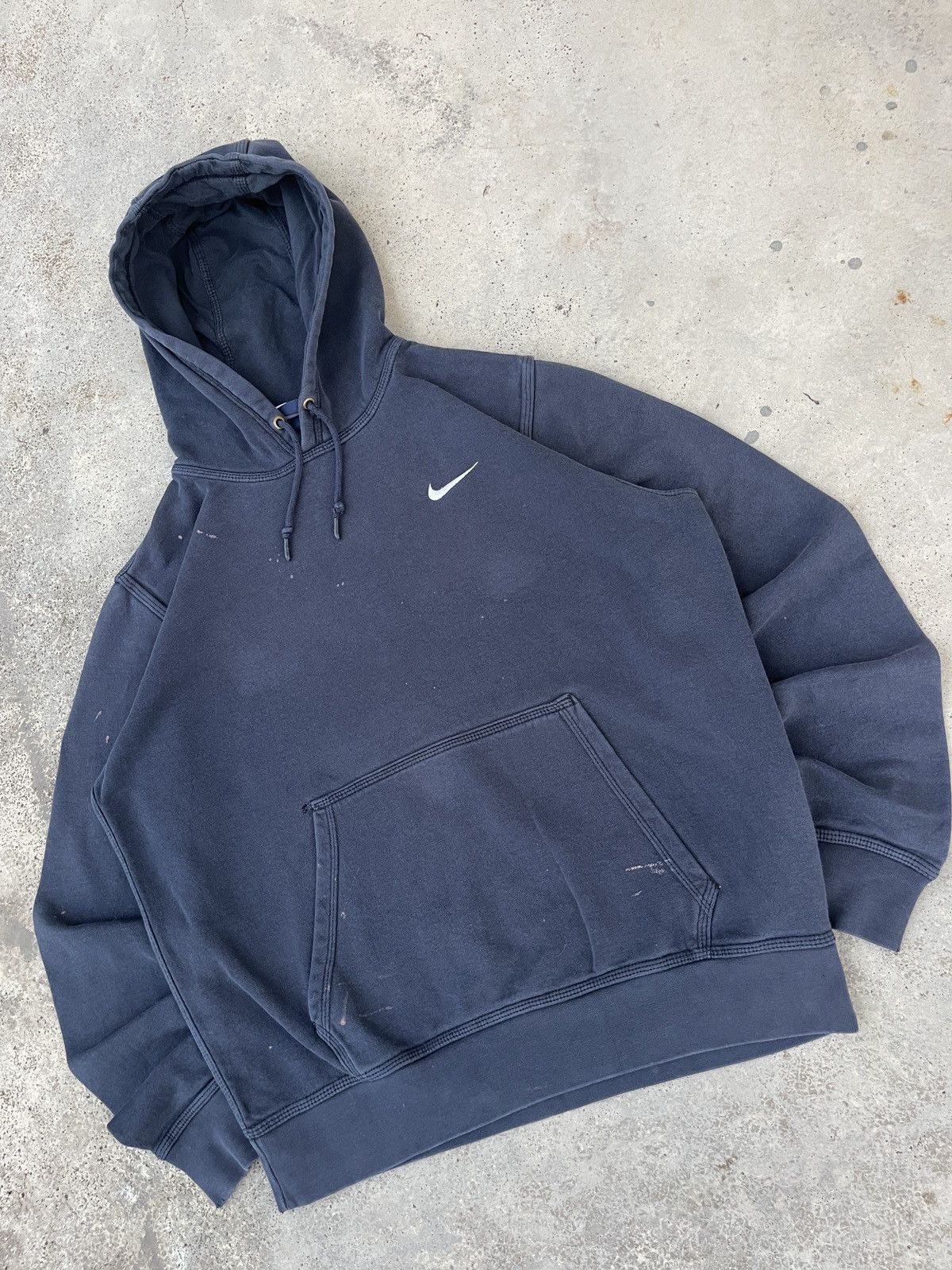 Nike × Vintage Vintage Nike Small Swoosh Pullover Hoodie Size US L / EU 52-54 / 3 - 2 Thumbnail