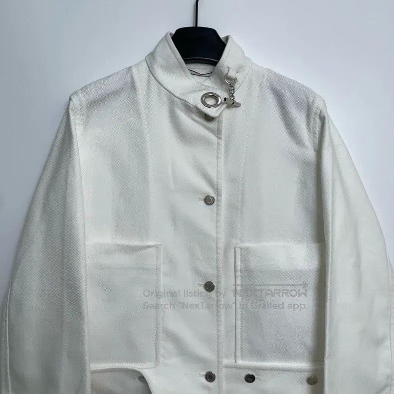 Hermes Hermes White Silver Buckle Denim Jacket for Women Size XS / US 0-2 / IT 36-38 - 2 Thumbnail