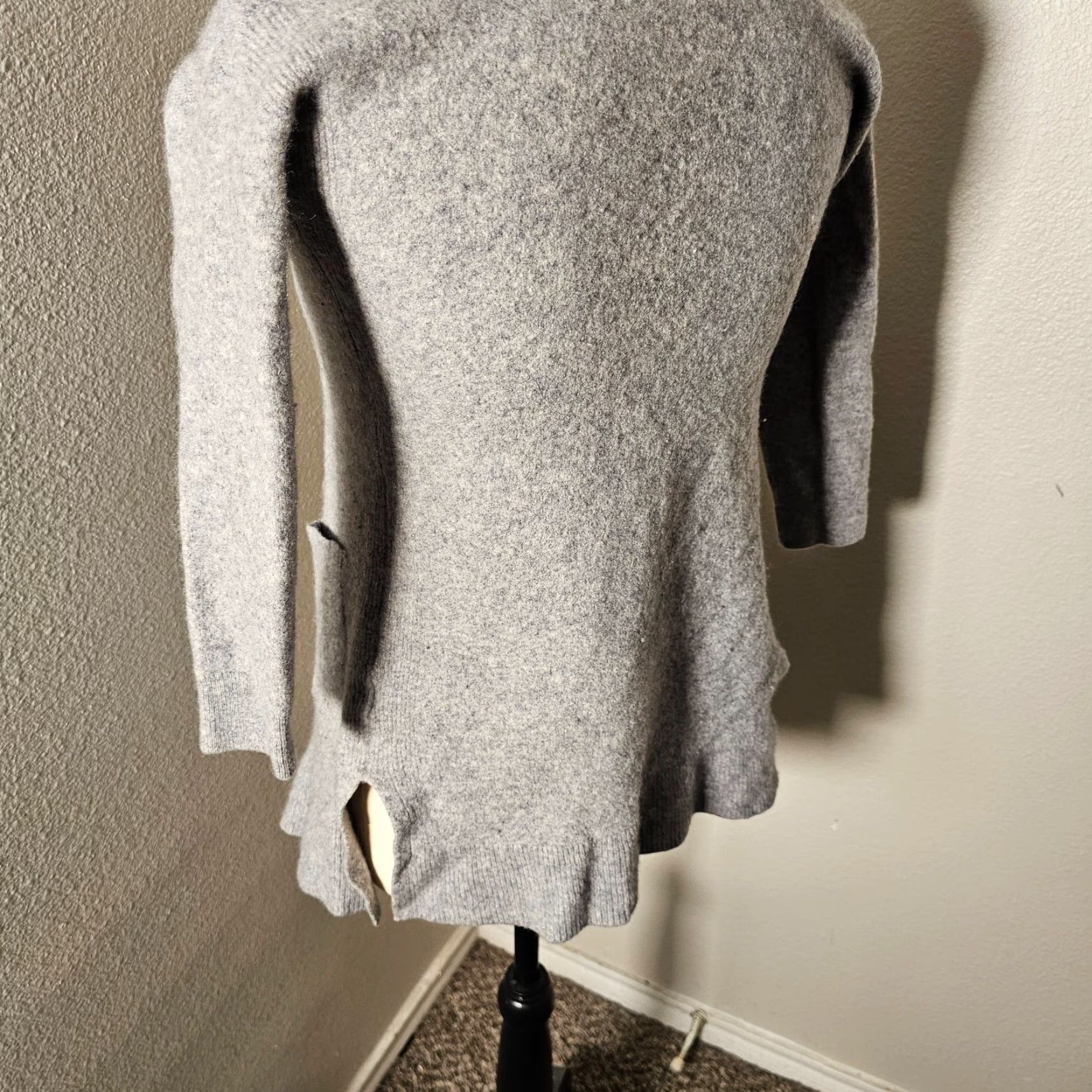 Vintage VINTAGE Halogen Cardigan Sweater Women Medium Gray Cashmere Blend Open Front Long Sleeve Size M / US 6-8 / IT 42-44 - 3 Thumbnail