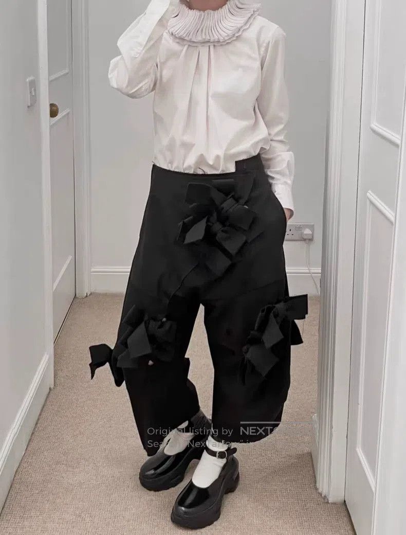 Comme des Garcons Comme Des Garcons size M Bow Wide-Leg Pants Size 24" / US 00 / IT 34 - 7 Thumbnail