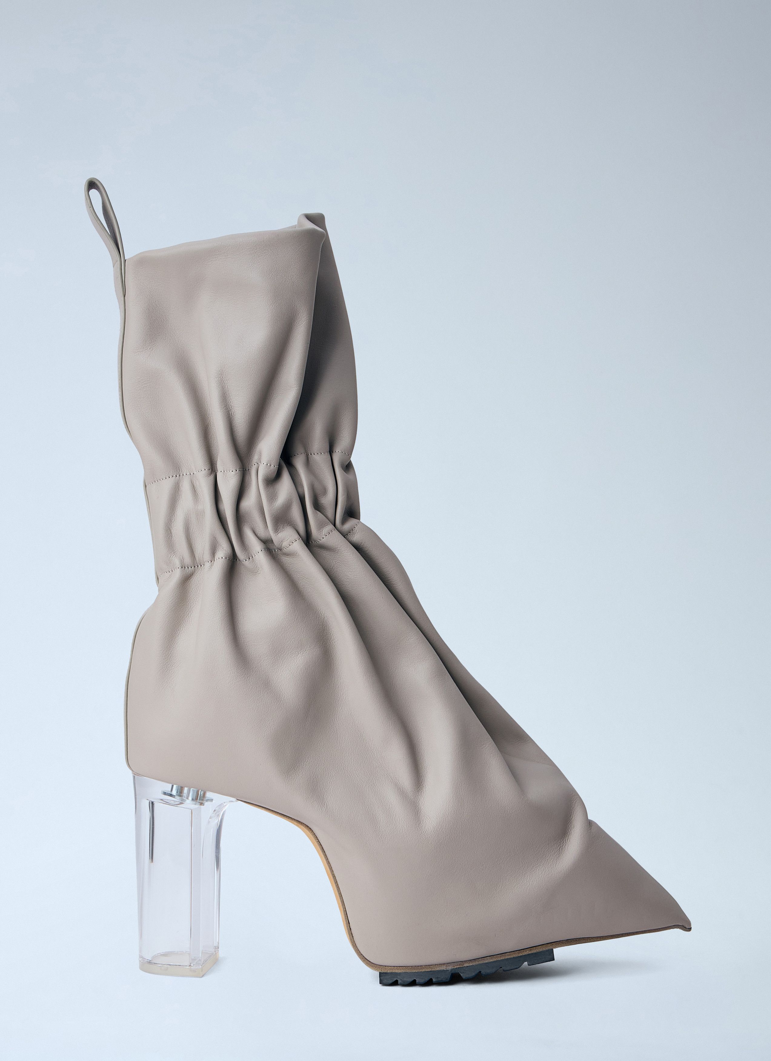 Rick Owens Taquito Gathered Leather Ankle Boots Size US 8 / IT 38 - 1 Thumbnail