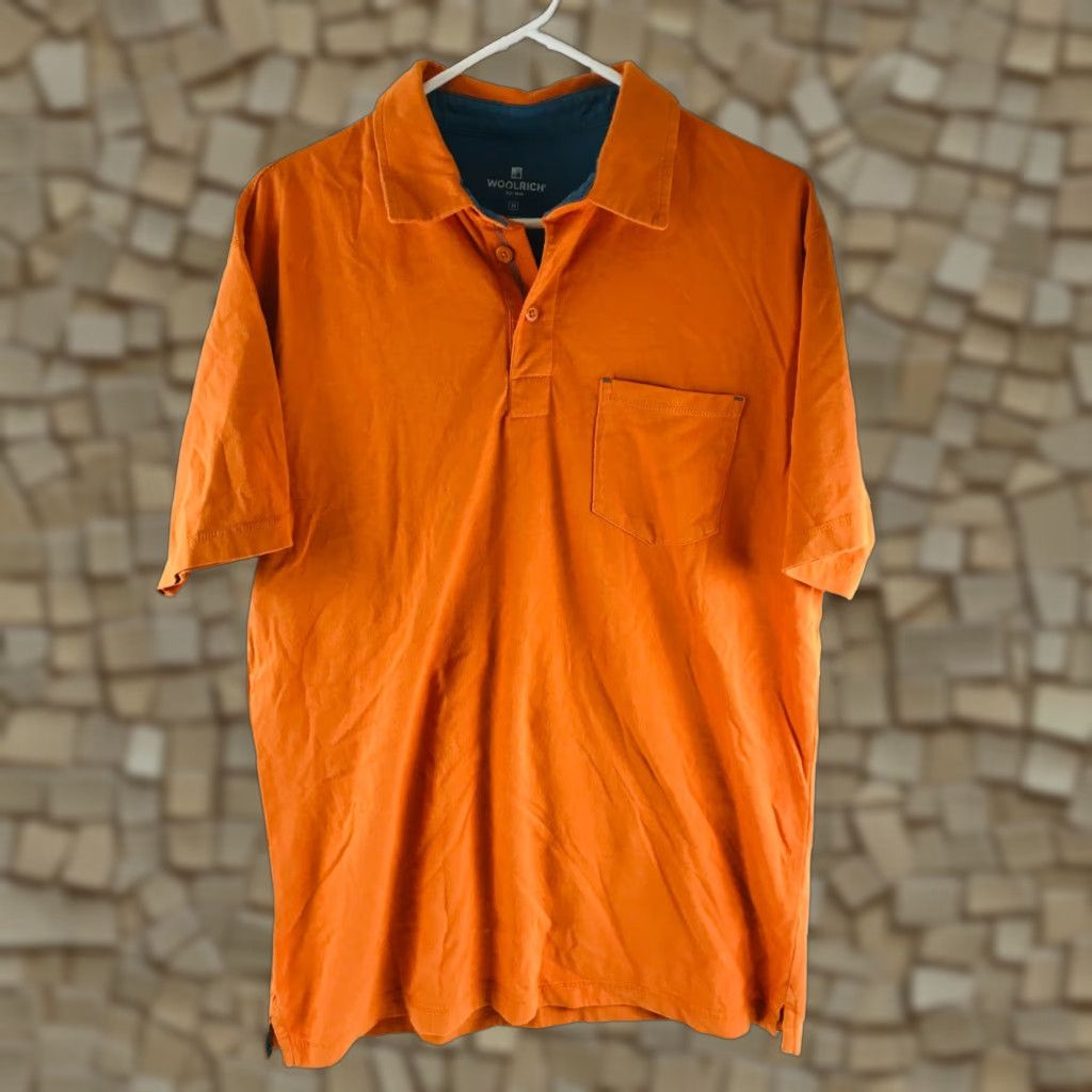 Vintage Woolrich Polo Shirt Mens Orange 1/4 Button Up Collared Short Sleeve M Polo Size US M / EU 48-50 / 2 - 1 Thumbnail