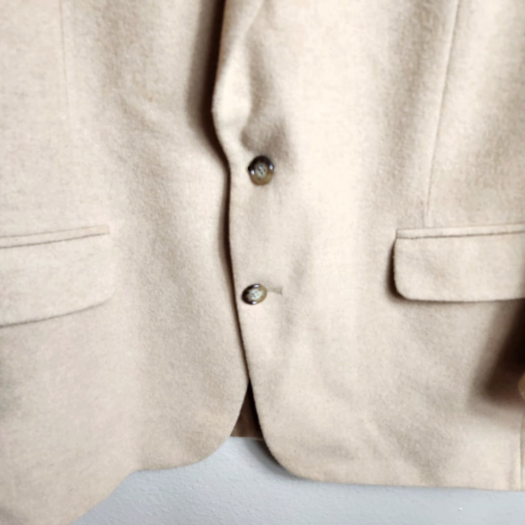 Bill Blass Bill Blass Mens Vintage Union Made 100% Camel Hair 2 Button Sport Coat Size 44R Beige Blazer Jacket Size 44R - 2 Thumbnail