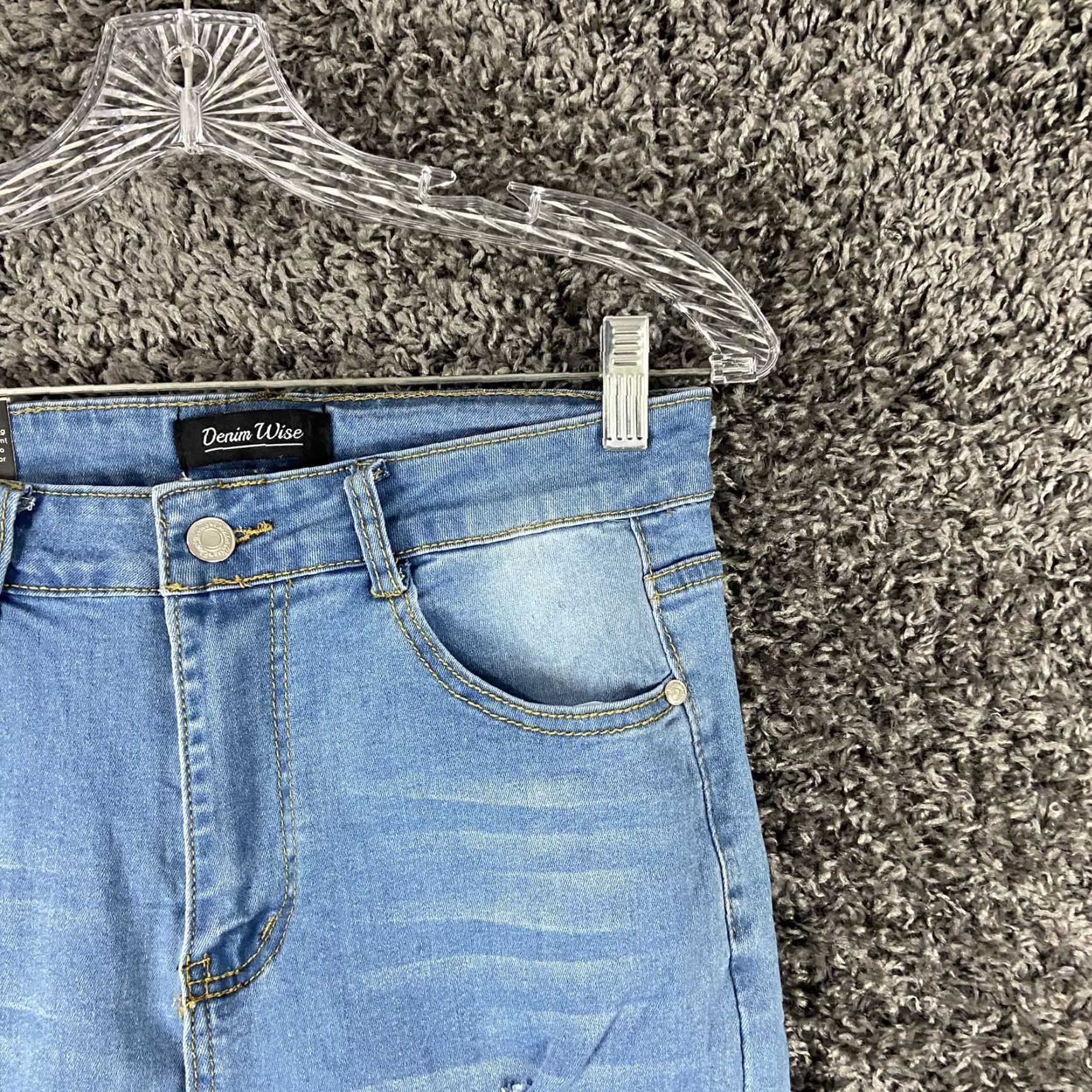 Denime Denim Wise Jeans Adult Size 8 Blue Skinny Distressed Womens Size 30" / US 8 / IT 44 - 4 Thumbnail