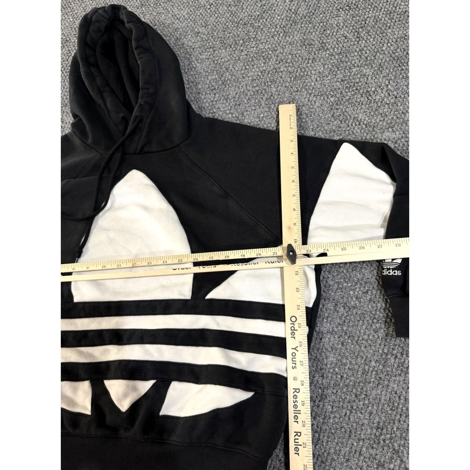 Adidas Adidas Originals Hoodie Womens Small Black Pullover Trefoil Graphic Sweatshirt Size S / US 4 / IT 40 - 3 Thumbnail
