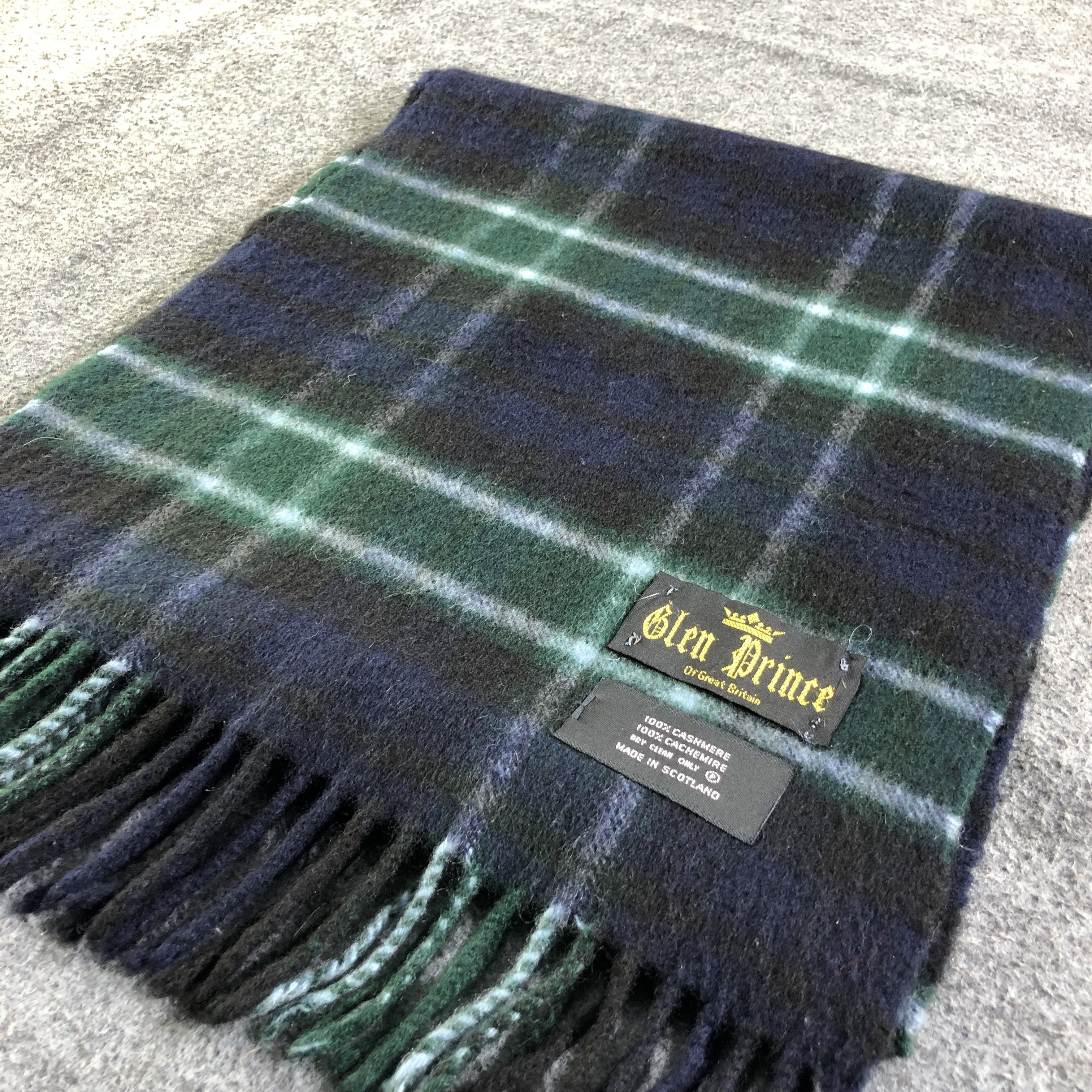 Vintage Glen Prince Tartan Cashmere Scarf Muffler V1797 Size ONE SIZE - 3 Thumbnail