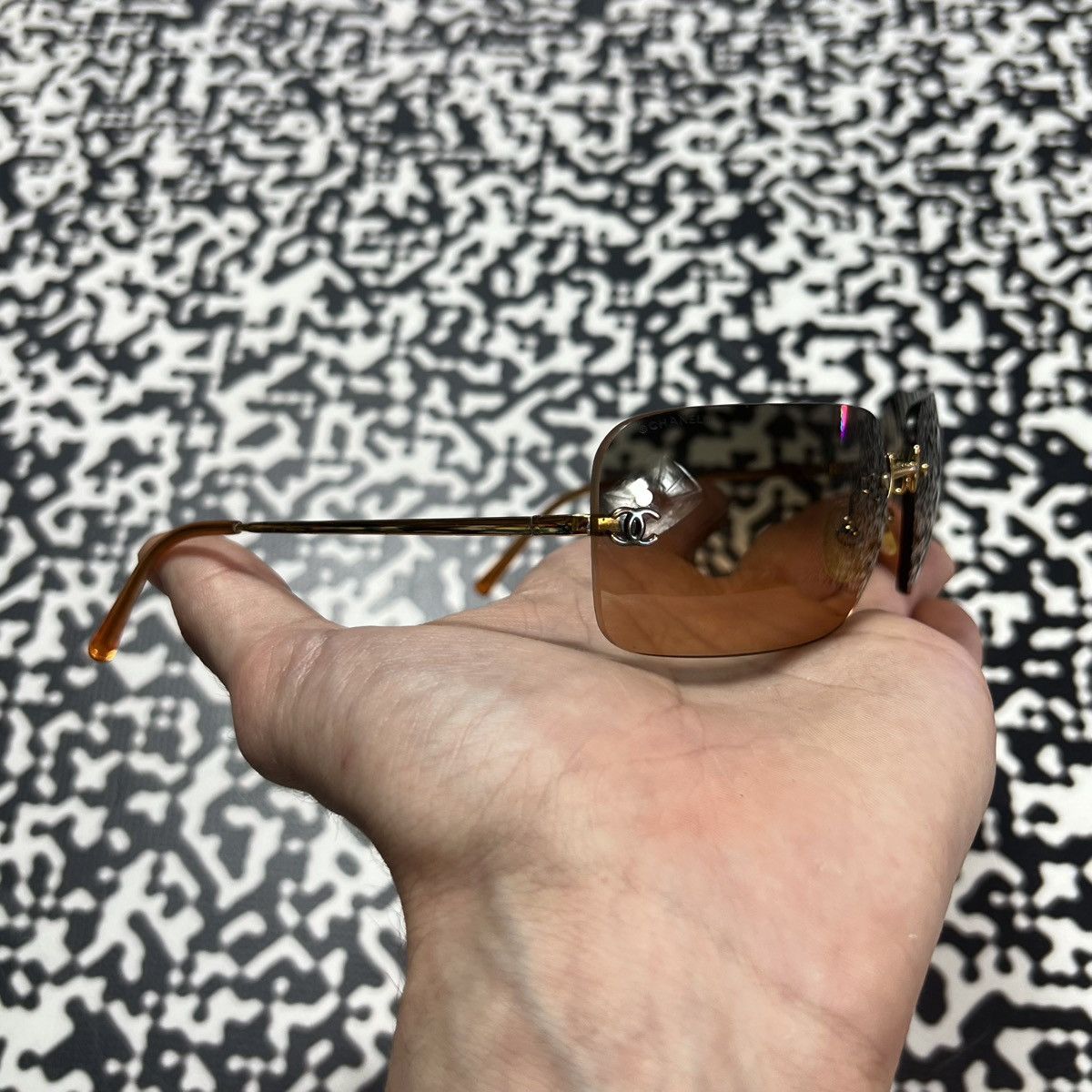 Chanel Vintage Y2K CHANEL Rimles Brown Lens Sunglasses Luxury Style Size ONE SIZE - 3 Thumbnail