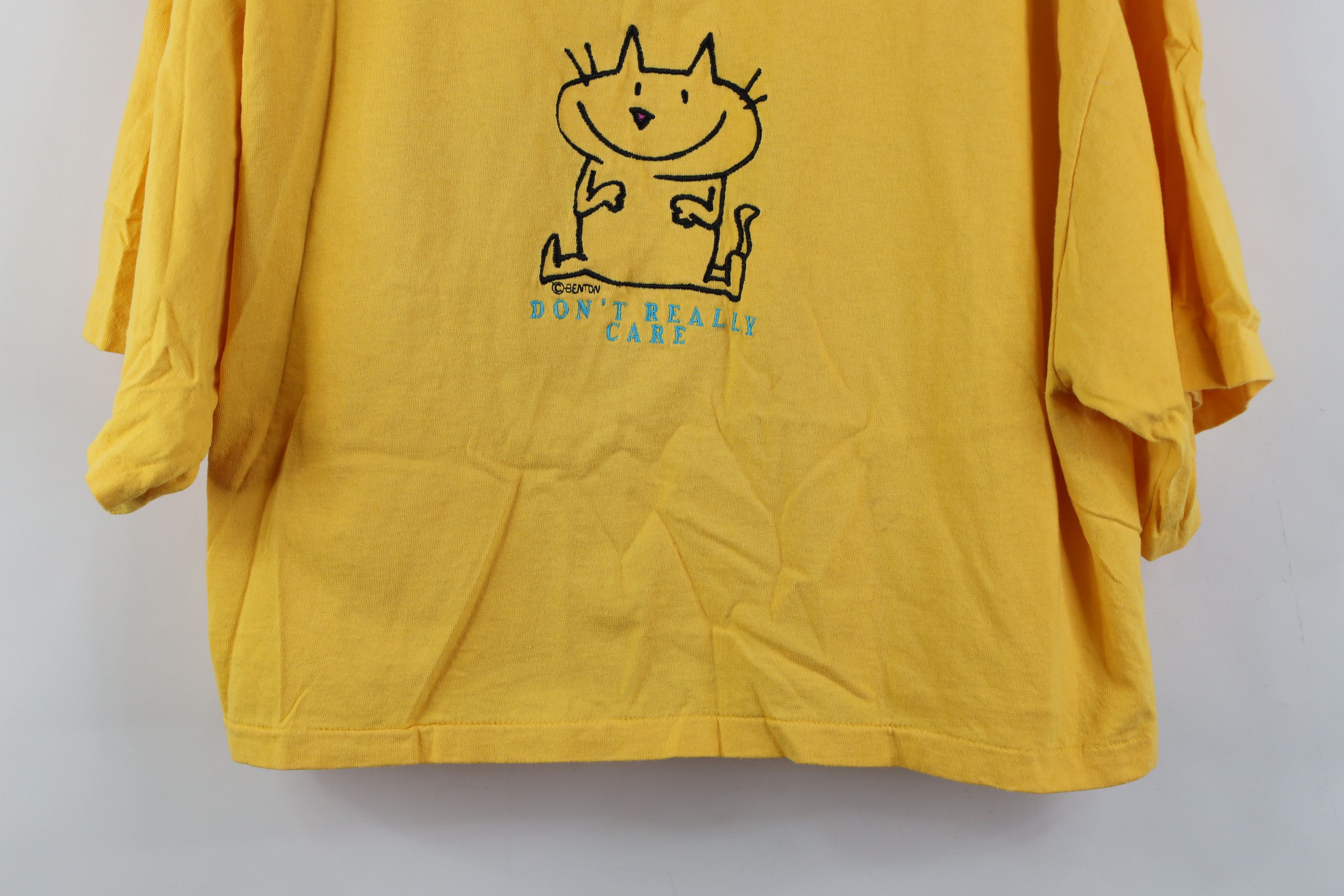 Vintage Vintage 90s Jim Benson Don't Really Care Cropped T-Shirt USA Size ONE SIZE - 3 Thumbnail