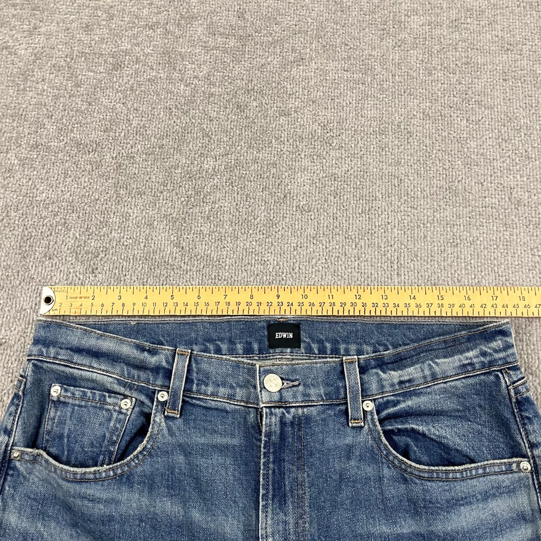 Edwin VINTAGE Edwin Jeans Womens 31x33 Light Blue Denim Wide Leg Organic Cotton Frayed Hem Size 24" / US 00 / IT 34 - 3 Thumbnail