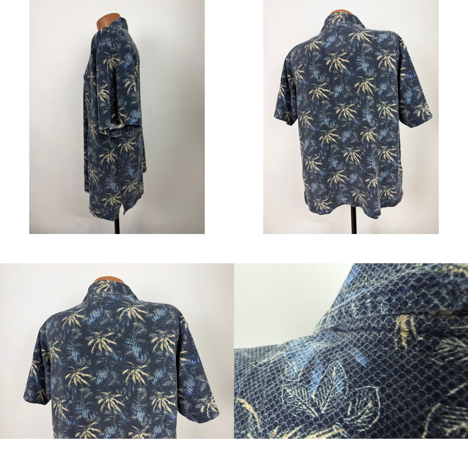 Vintage VINTAGE No Boundaries Polo Shirt Men 90s Graphic Print Cotton Short Sleeve Blue Pink Palm Beach Hawaiian 27.5" Collared Pullover L Mens Polo Size US L / EU 52-54 / 3 - 8 Thumbnail