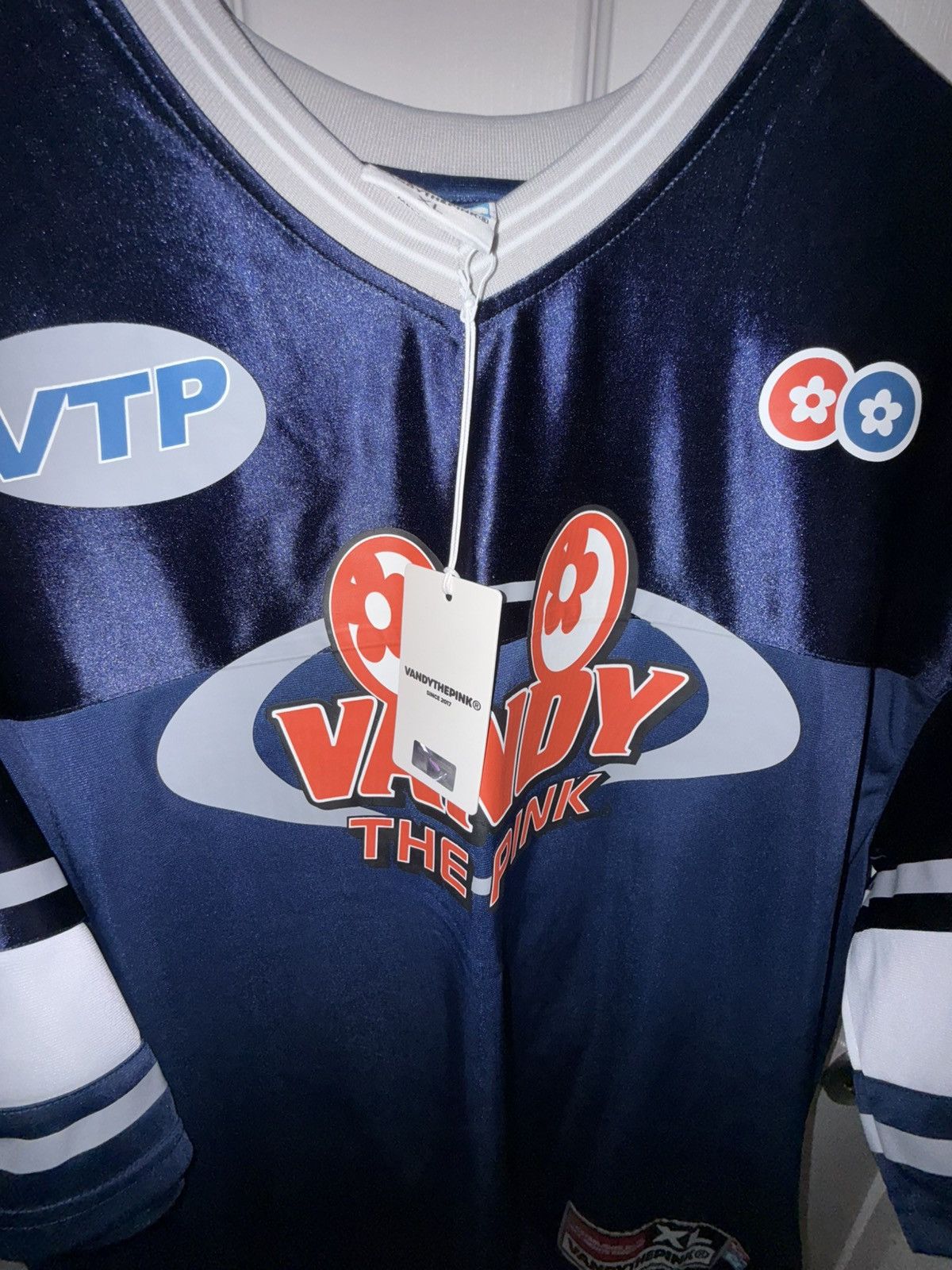 Vandy The Pink Vandy The Pink VTP Football Jersey Navy Sequin #99 Size XL 🌸 Size US XL / EU 56 / 4 - 5 Thumbnail