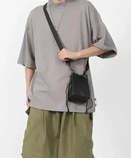 Pu Leather Mobile Phone Bag in Black, Men's