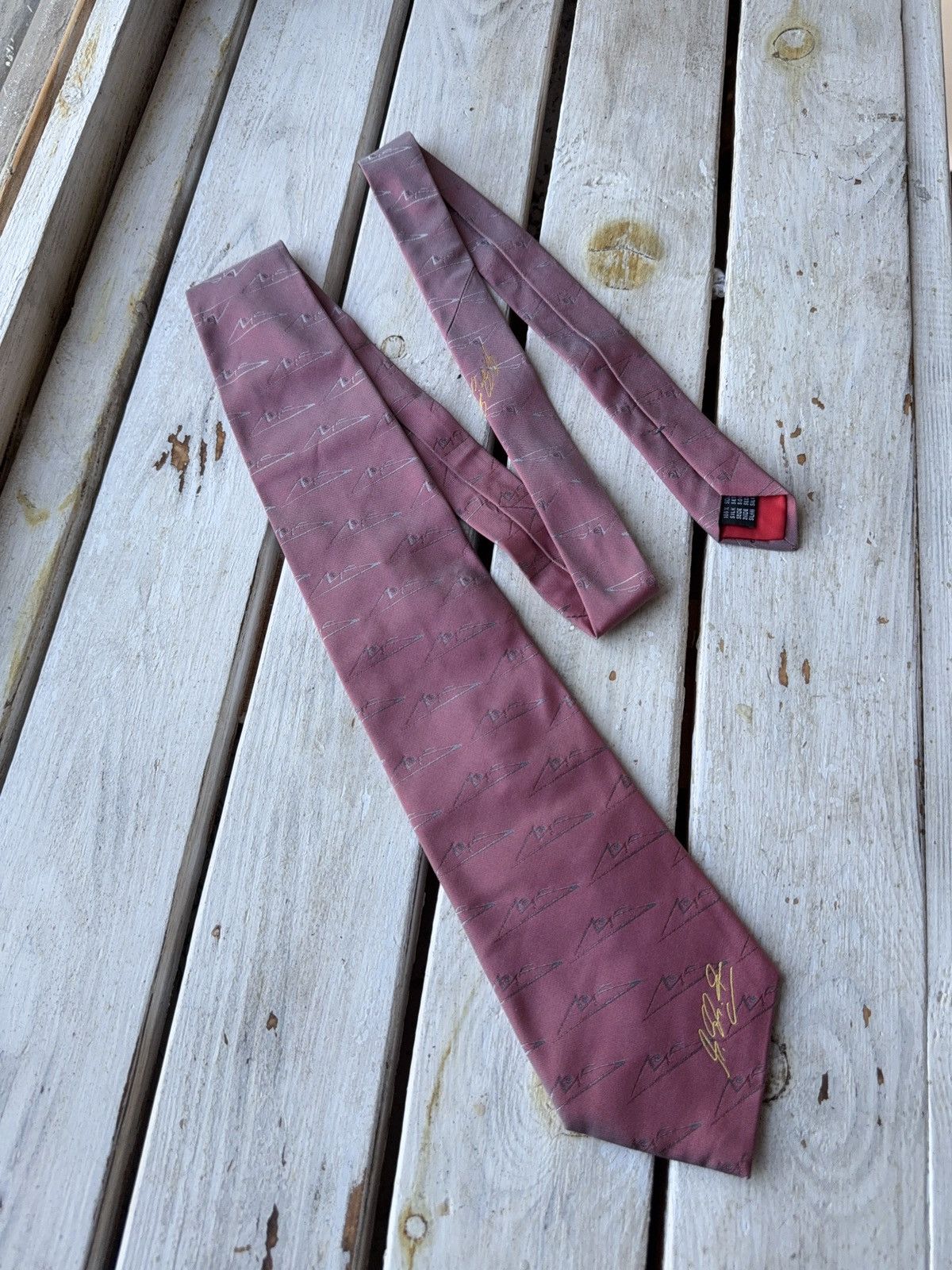 Ferrari × Vintage VNTG Michael Schumacher F1 Racing Tie Signature Logo Print Size ONE SIZE - 1 Thumbnail