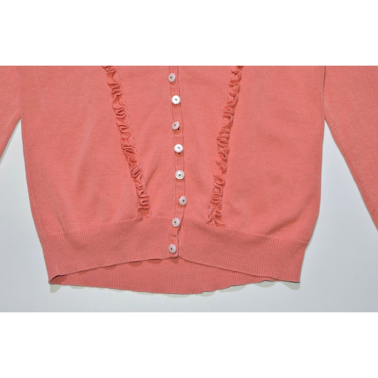 Marc by Marc Jacobs Wmns Marc by Marc Jacobs Designer Pink Button Ruffled Blouse Top Size S Size S / US 4 / IT 40 - 3 Thumbnail