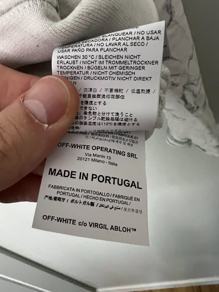 Off-White RARE Off-White Marble Hoodie - Virgil Abloh Size US XS / EU 42 / 0 - 8 Thumbnail