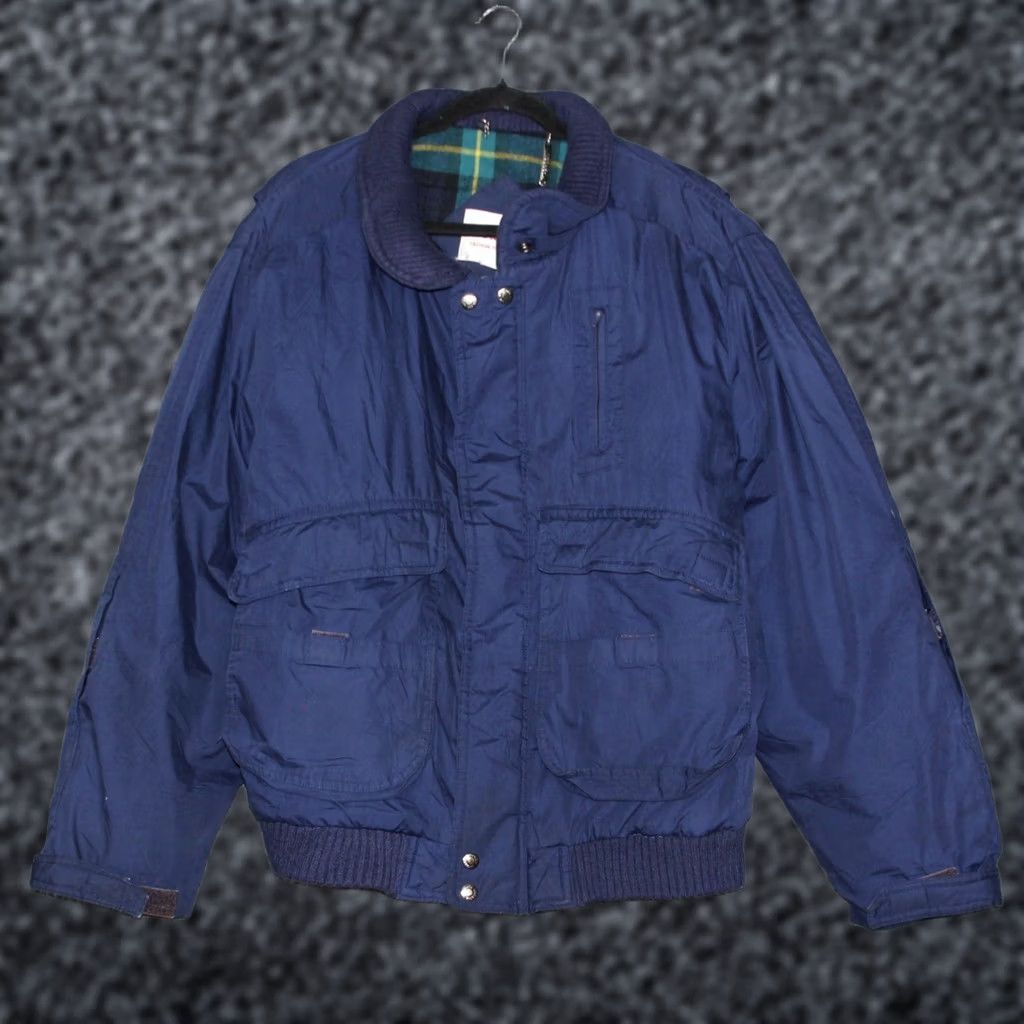 McGregor VINTAGE McGregor Bomber Jacket Size XL Navy Blue Plaid Lined Mens Size US XL / EU 56 / 4 - 1 Thumbnail