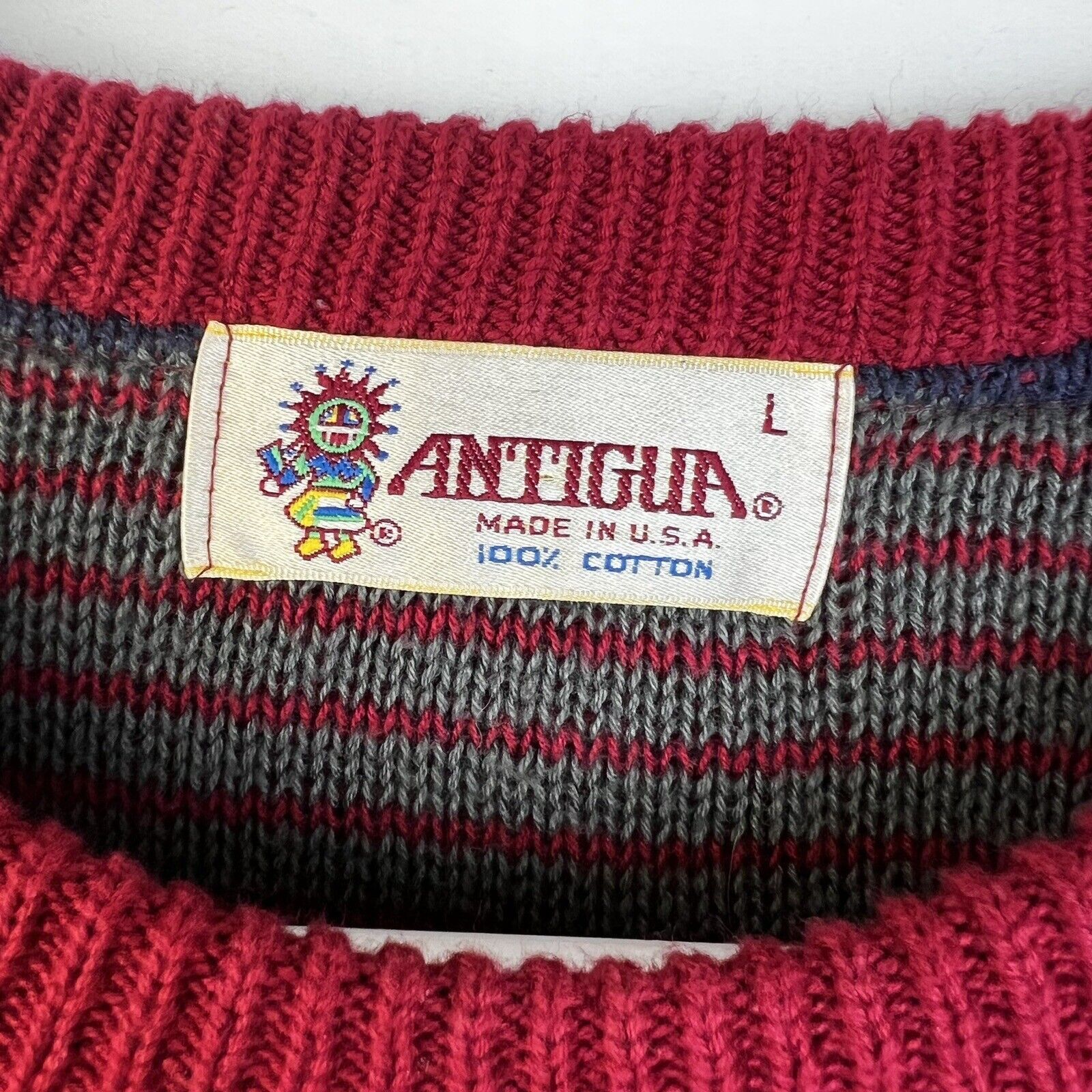 Other Antigua Sweater Vintage Men's Large Cotton Red Graphic Retro Size US L / EU 52-54 / 3 - 4 Thumbnail