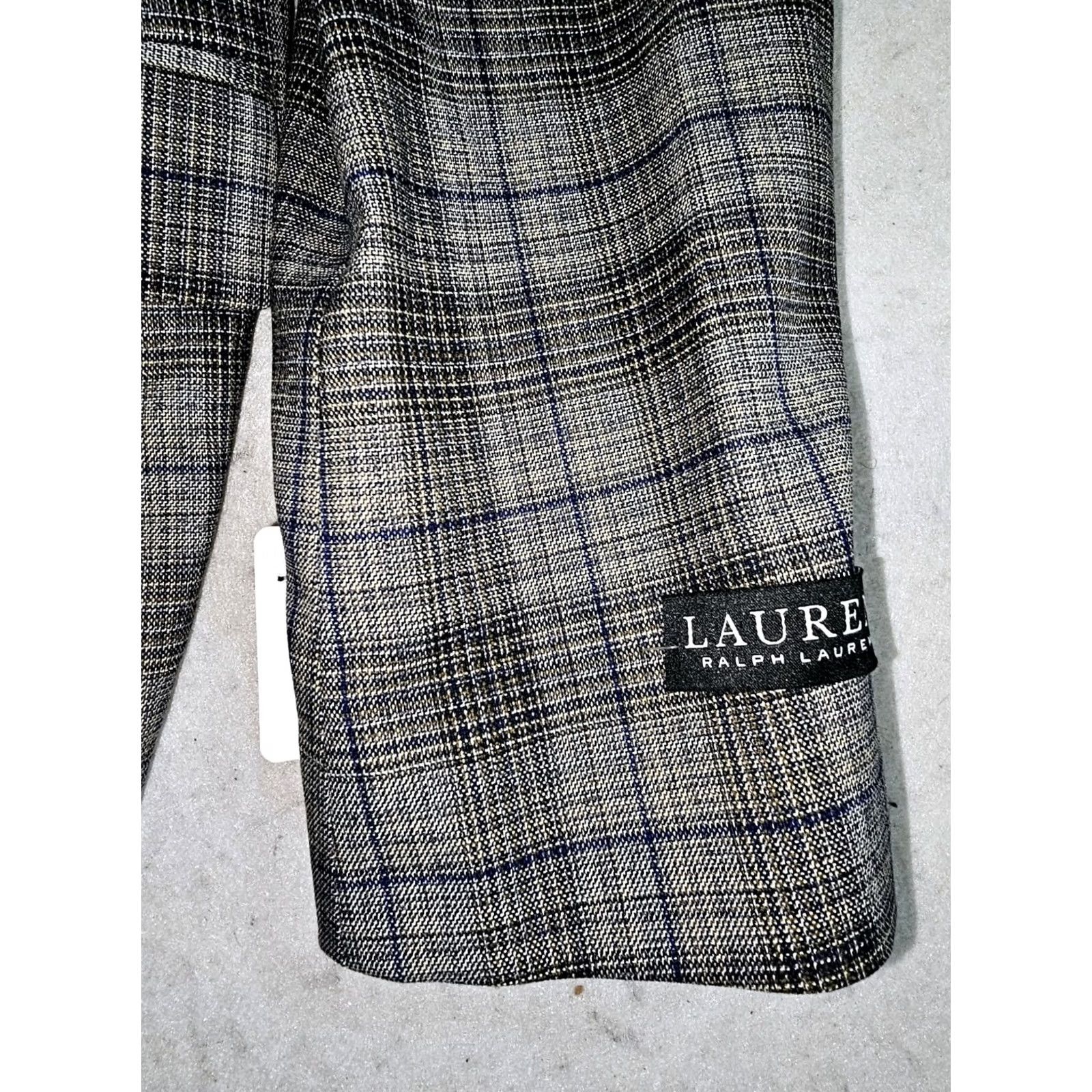 Ralph Lauren VINTAGE? (No) NWT Ralph Lauren Men Lexington Ultraflex Blazer Suit Coat Mens Sz 38R Taupe/Blue Check Blazer Jacket 38 Regular Mens Size 38R - 6 Thumbnail