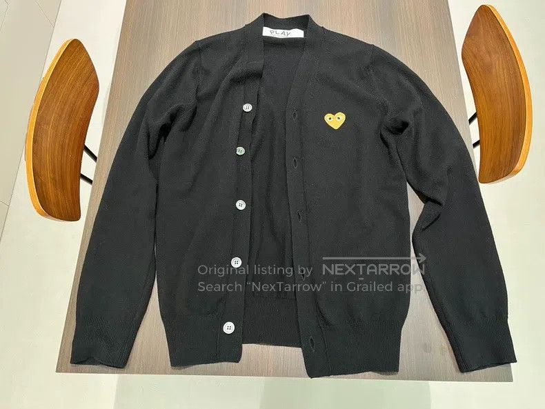 Comme des Garcons Comme Des Garcons Black gold heart wool cardigan Size S / US 4 / IT 40 - 4 Thumbnail