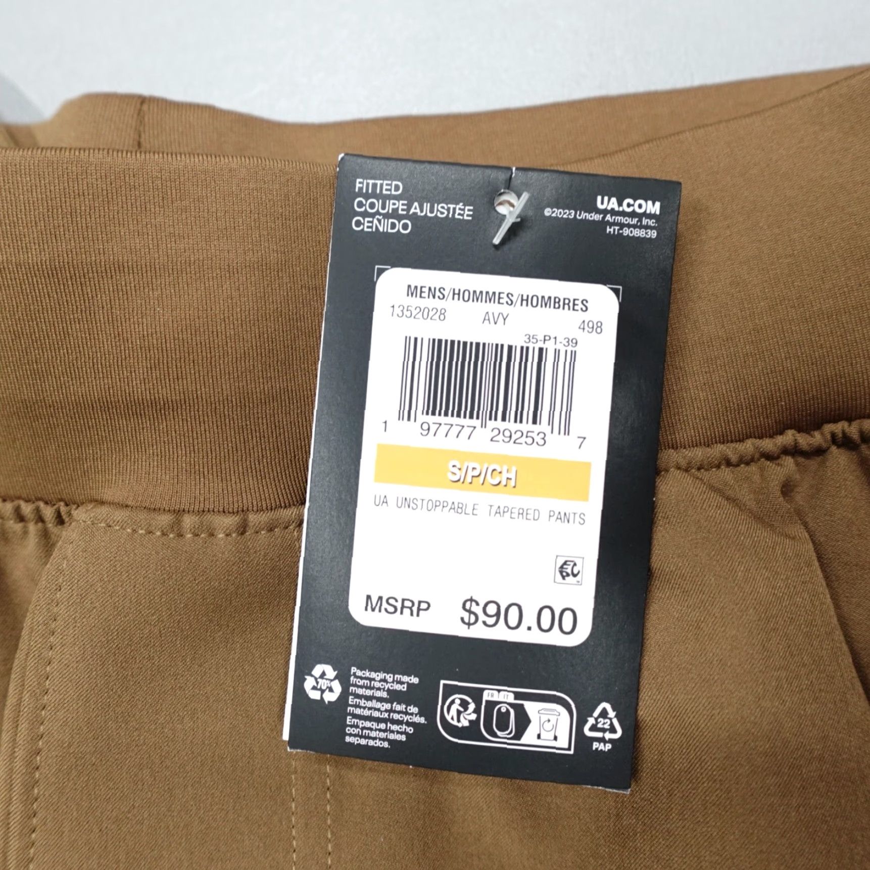 Under Armour Under Armour Unstoppable Taper Fitted Pants Pants Brown Men's Size S Size US 29 - 3 Thumbnail