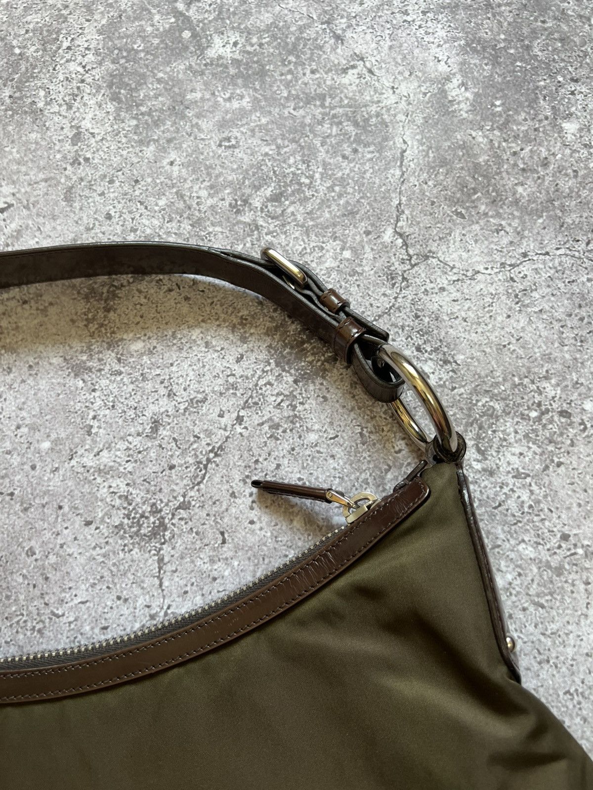 Prada Nylon Mini Shoulder Bag Khaki Green