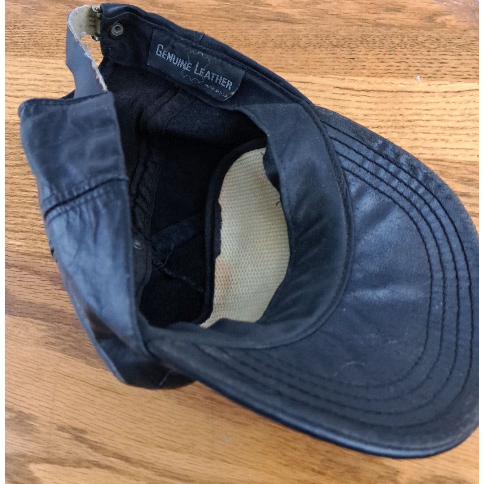 Vintage Seifter Associates Inc Baseball Cap Unisex Adults Leather Adjustable Black 80s Solid Pattern Vintage No Size ONE SIZE - 3 Thumbnail