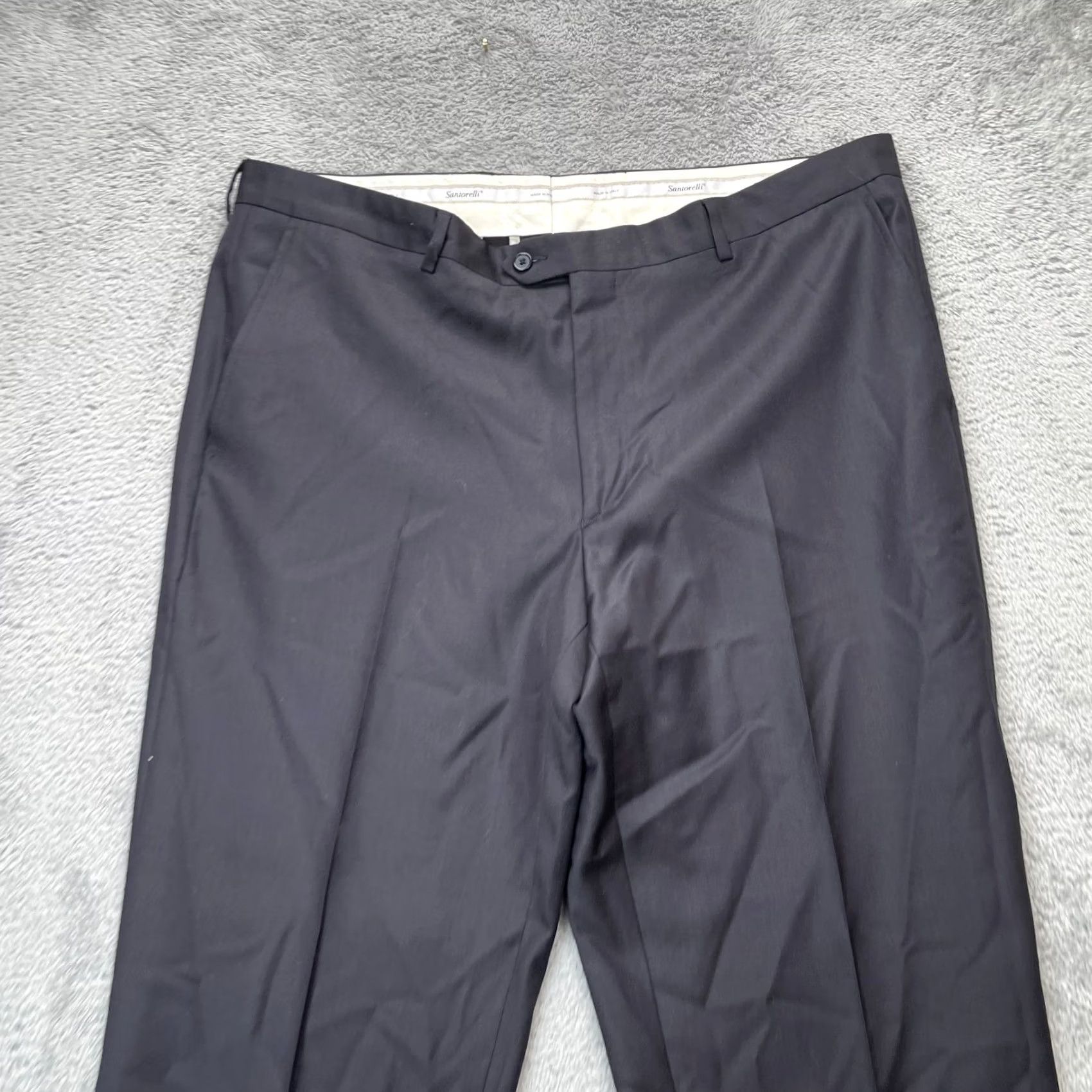 Vintage Santorelli Pants Mens 42 Blue Luxury Serge Romeo Dress Crop Straight Leg Formal Size US 42 / EU 58 - 3 Thumbnail
