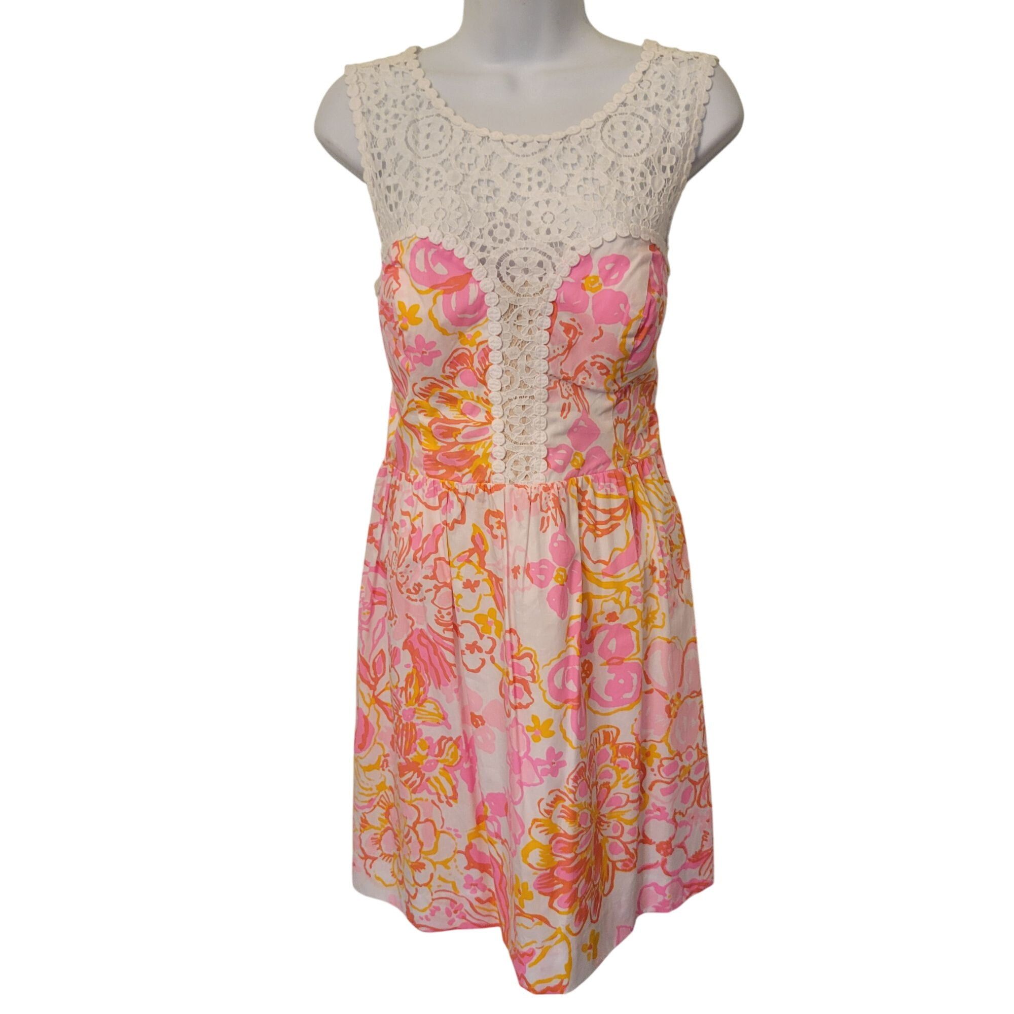 Lilly Pulitzer Sleeveless Dress 8 RAEGAN Resort White Happin -  www.ice4pros.com.br