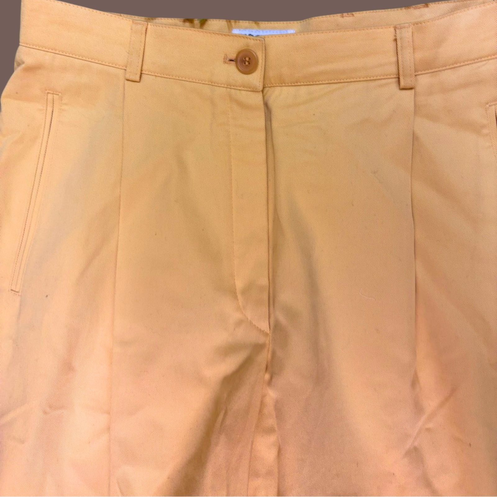 Escada Sport VTG Escada Sport Yellow Pleated Cotton Trousers Size 40 Size 28" / US 6 / IT 42 - 3 Thumbnail