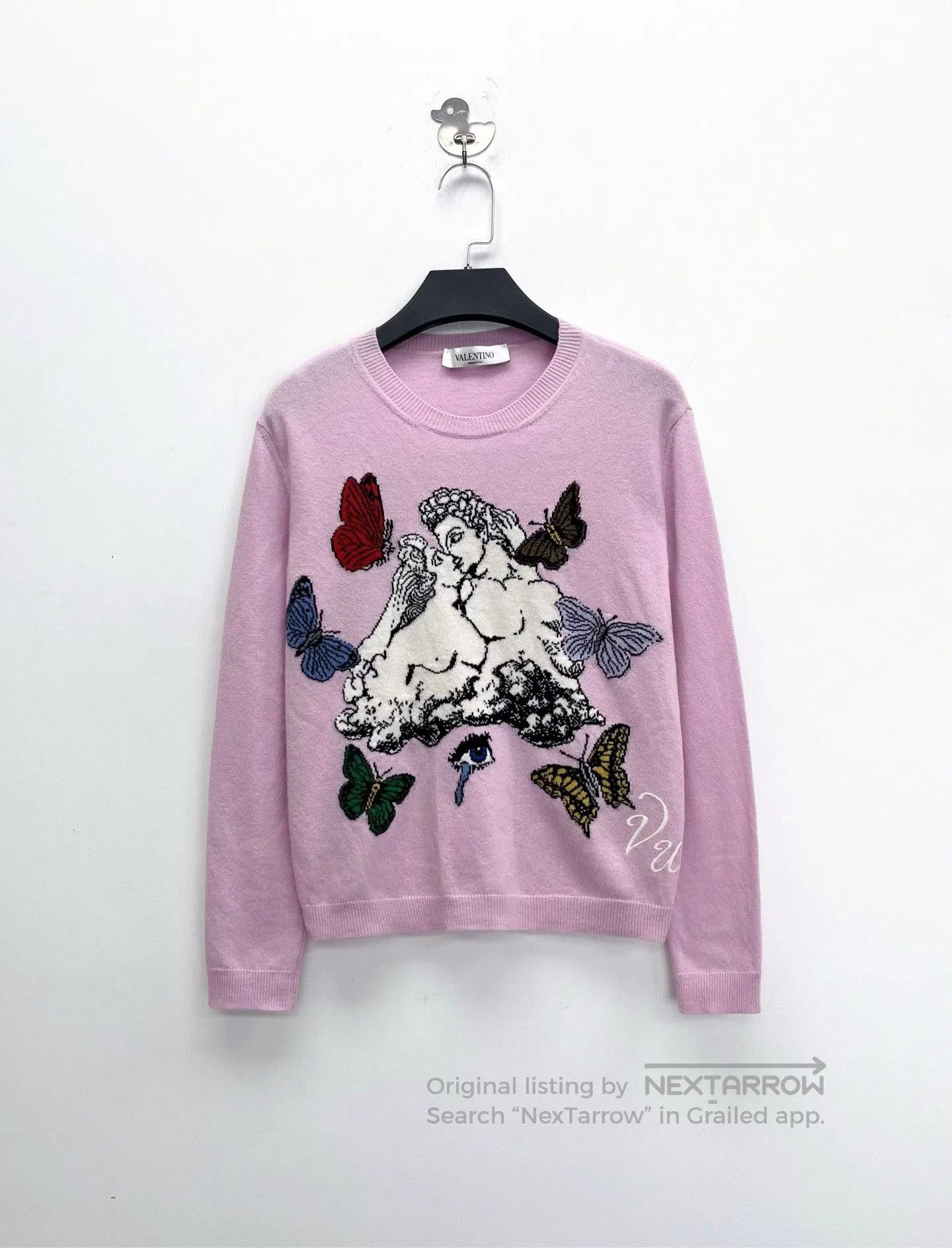 Valentino Valentino Cashmere Blend Butterfly Portrait Knit Sweater. Size S / US 4 / IT 40 - 1 Thumbnail