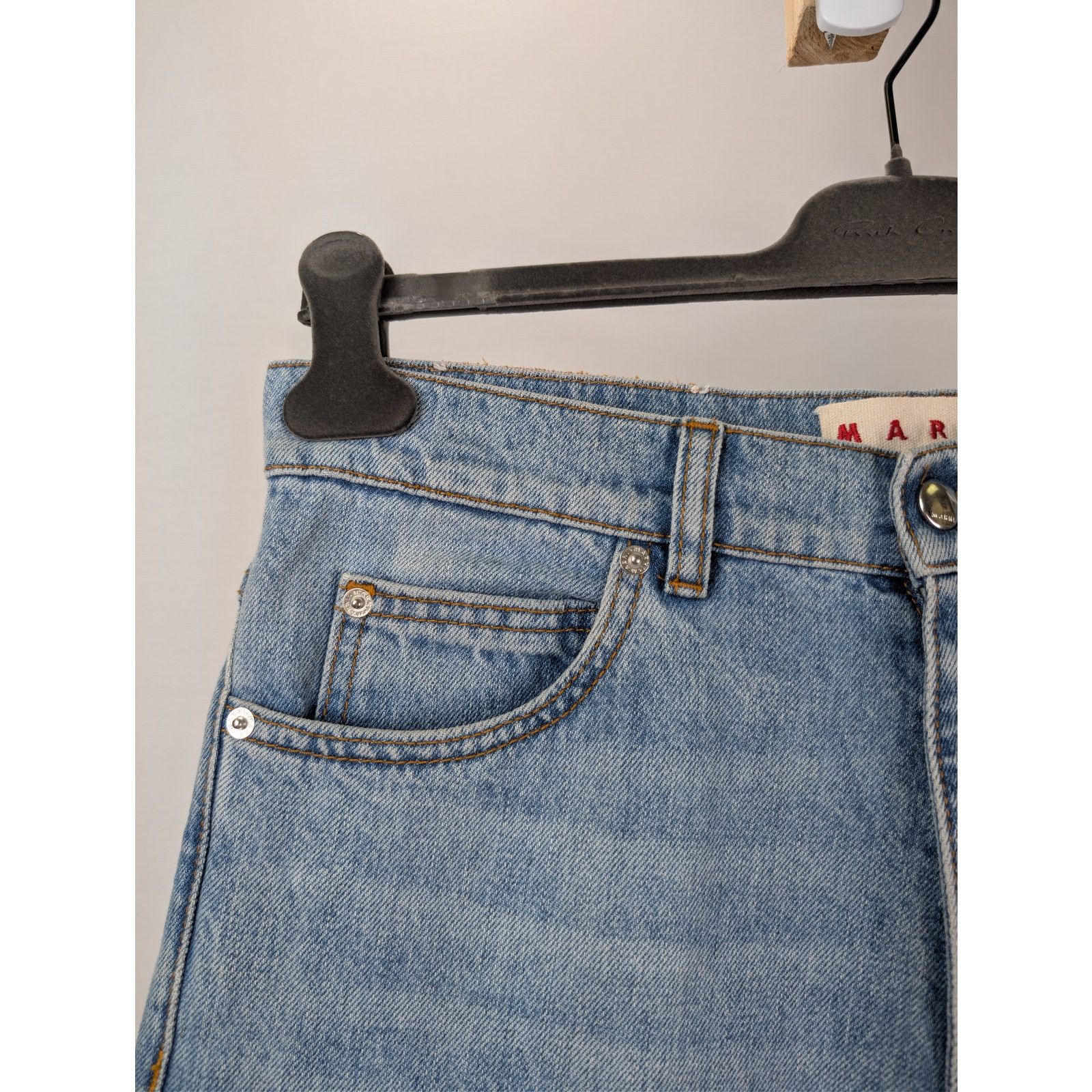 Marni o1rshd1 Embroidered Striped Patch Denim Jean Pants in Blue Size US 32 / EU 48 - 6 Thumbnail