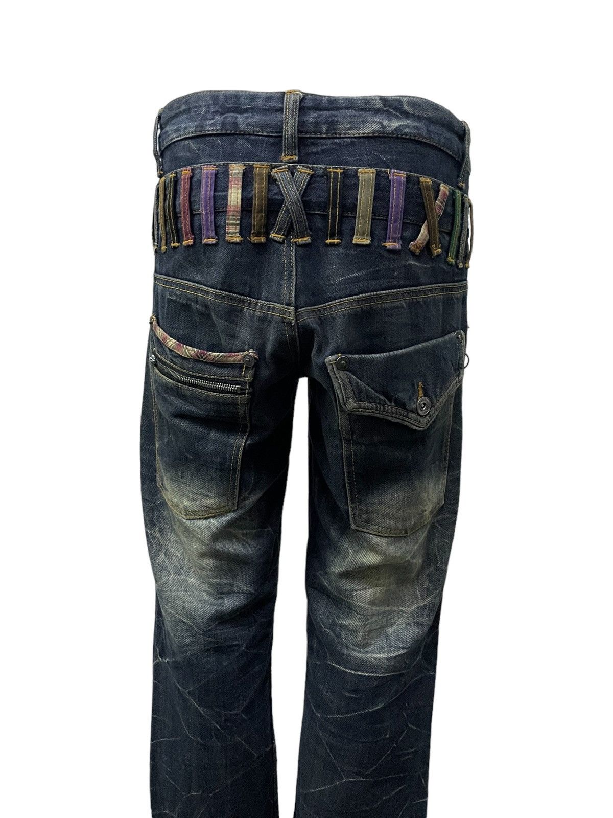 GOSTAR DE FUGA × Hysteric Glamour Nylaus Japan Mud Wash Double Waist Claw Mark Jeans Size US 30 / EU 46 - 7 Thumbnail