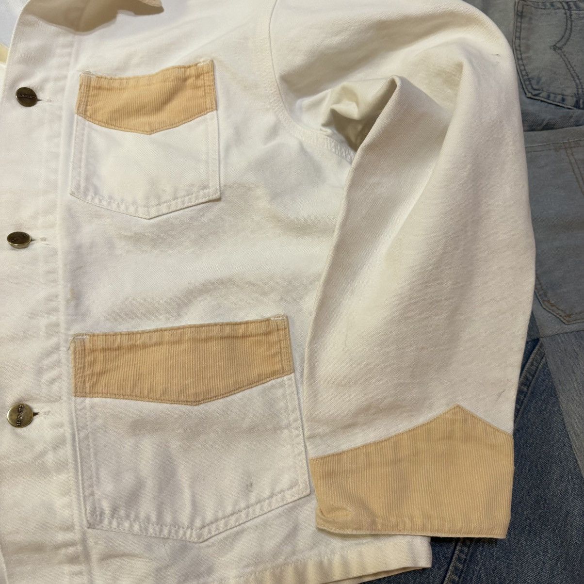 Carhartt Rare 1989 Carhartt 3 Pocket White Tan Chore Corduroy Jacket Size US L / EU 52-54 / 3 - 5 Thumbnail