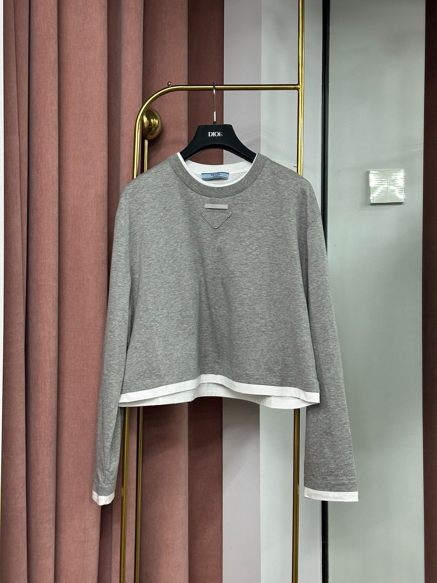 Prada gray long sleeve t-shirt from Prada Size US M / EU 48-50 / 2 - 1 Thumbnail