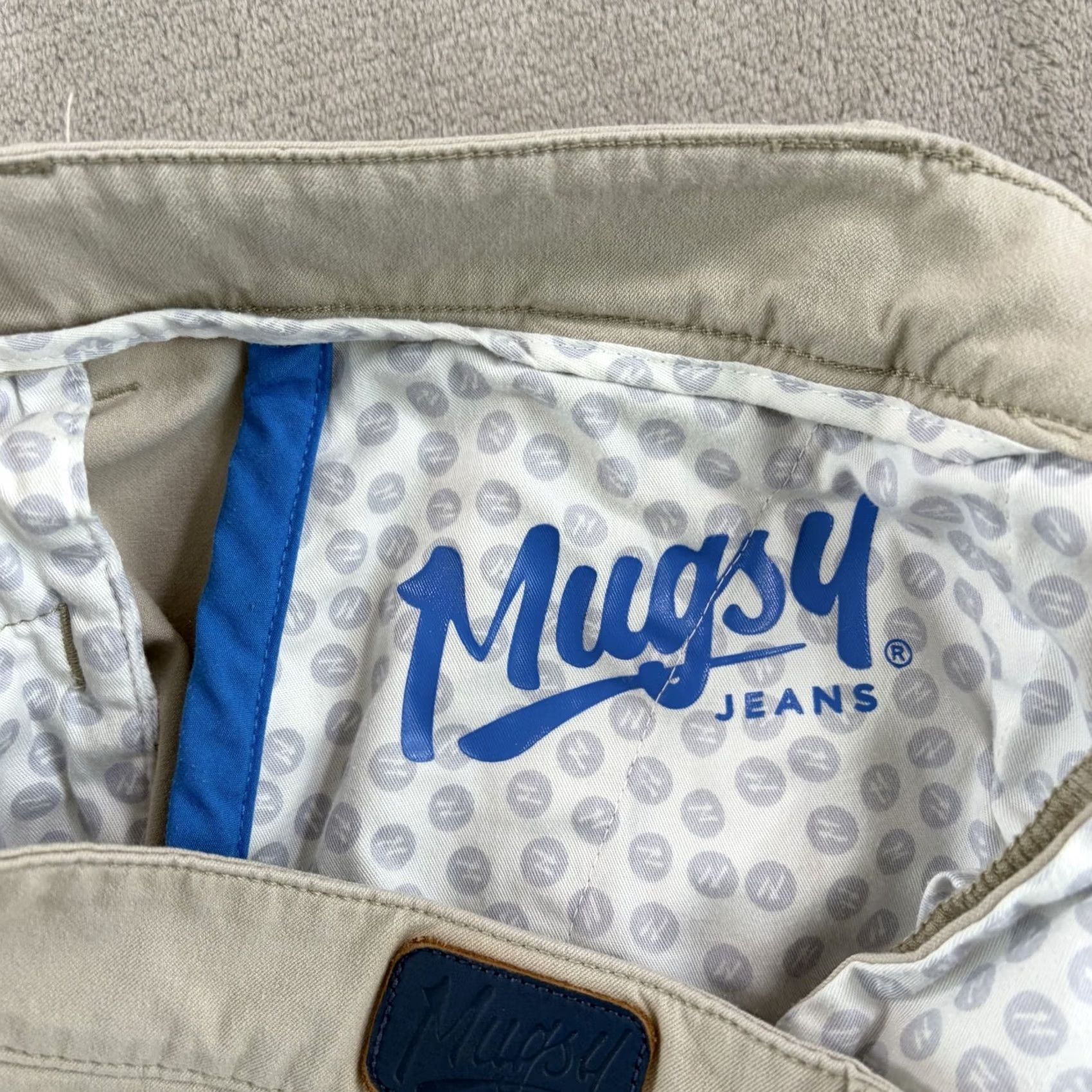 Vintage Mugsy Teddys Casual Khaki Beige Pants Slim Straight Mens 34x32 Stretch Chino Comfort Fit Size US 34 / EU 50 - 3 Thumbnail