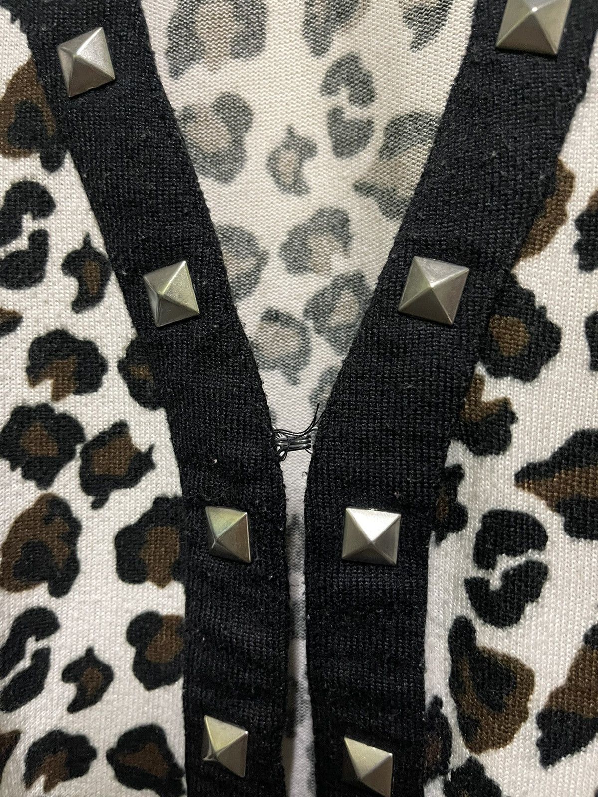 Japanese Brand T Mind Leopard Printed Cardigan Studded Size L / US 10 / IT 46 - 5 Thumbnail