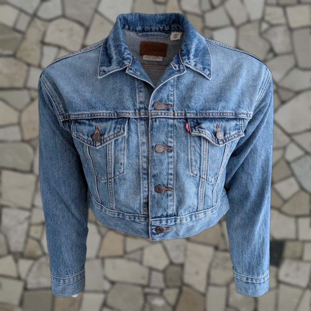 Levi's Levi’s Premium Trucker Jacket S Small Blue Women Denim 100% Cotton Cropped Classic Blue Vintage? Size S / US 4 / IT 40 - 1 Thumbnail
