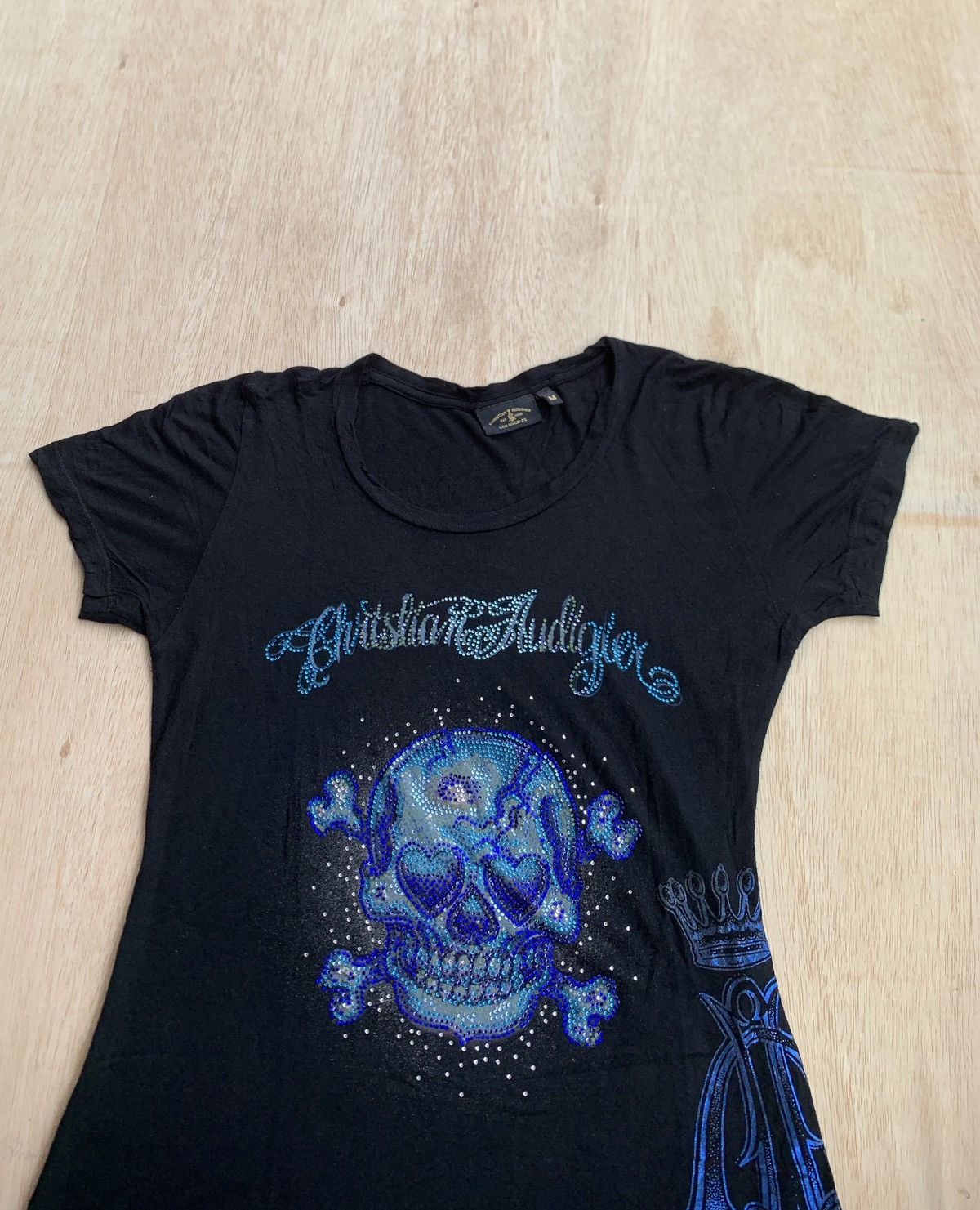 If Six Was Nine × Japanese Brand × Le Grande Bleu (L.G.B.) Christian Audigier Skull Poem Women's Tshirt Size M / US 6-8 / IT 42-44 - 2 Thumbnail