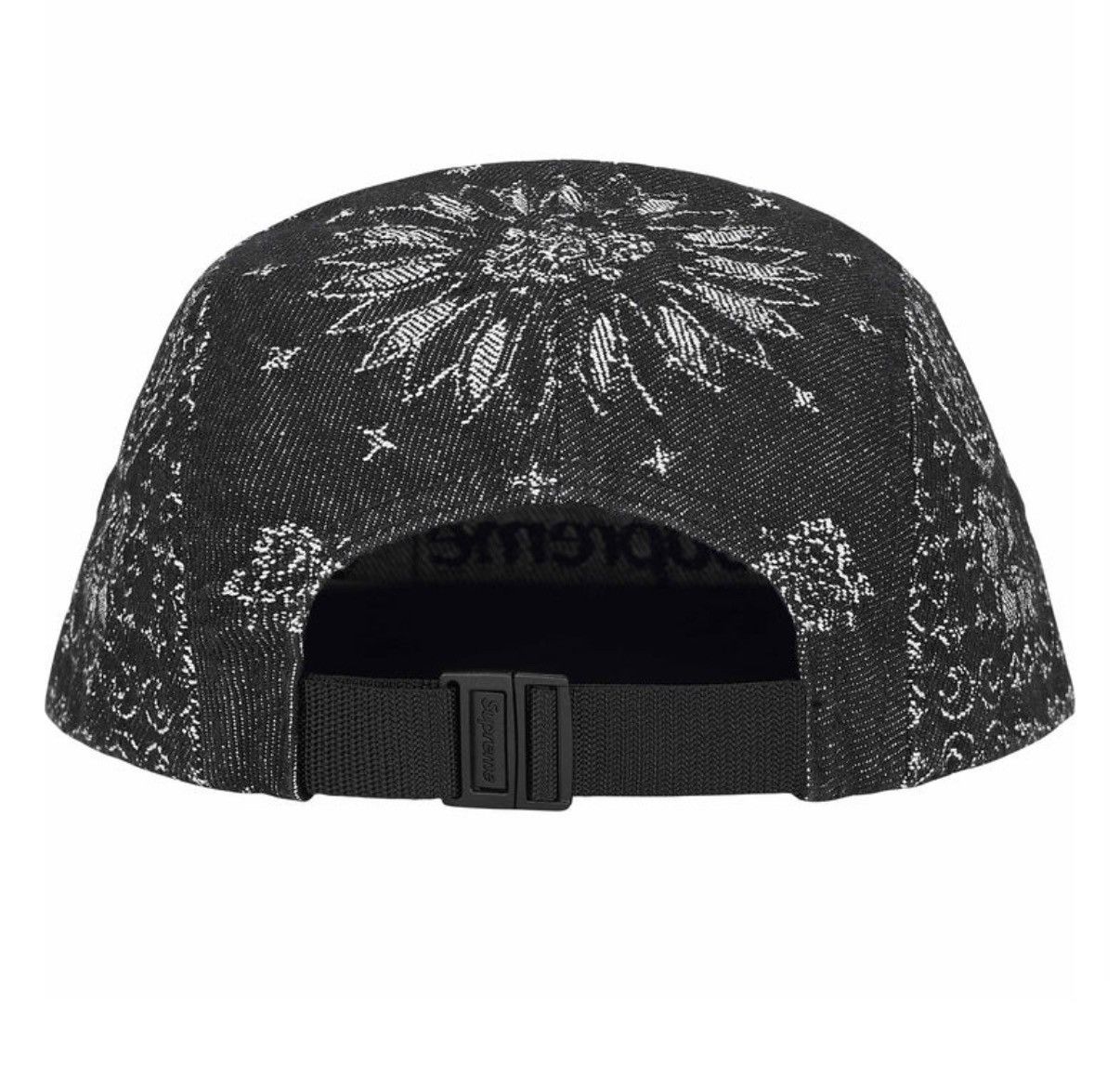 Supreme Bandana Jacquard Denim Camp Cap Black Size ONE SIZE - 2 Thumbnail