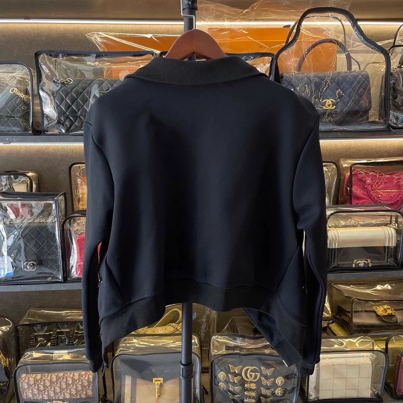 Balenciaga Balenciaga Black Viscose Fiber Stand Collar Long Sleeve Sp Size US M / EU 48-50 / 2 - 2 Thumbnail