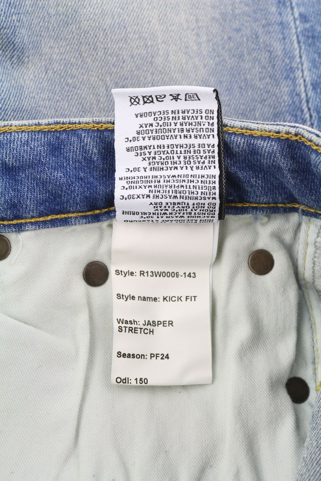 R13 KICK 25 Jasper Stretch Washed Ankle Length Jeans 84422 Size 25" / US 0 / IT 36 - 10 Thumbnail
