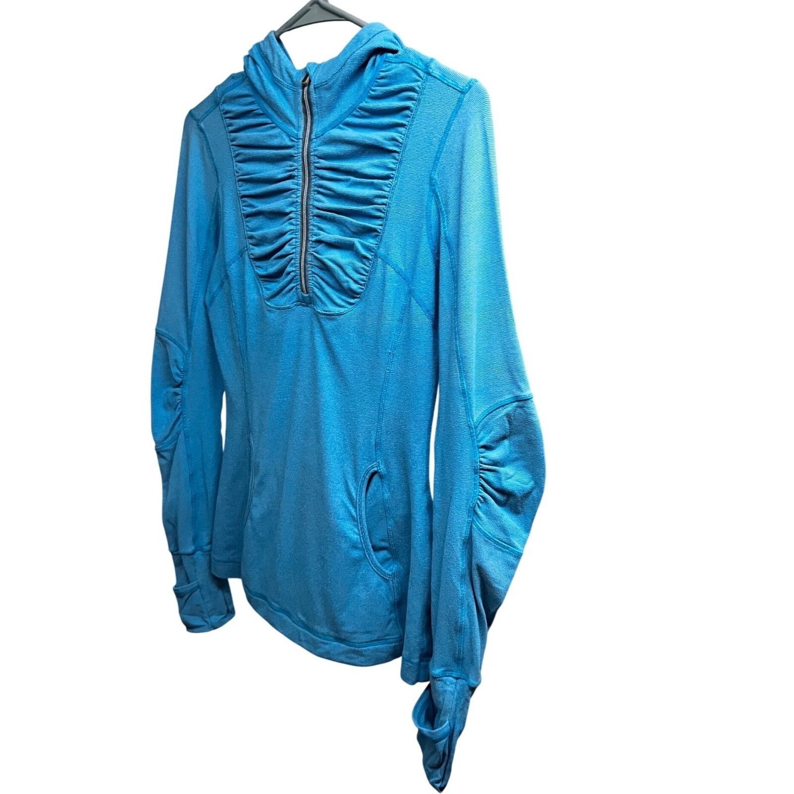Lululemon Lululemon Run Your Heart Out Blue Hoodie Top Shirt Pockets 6 Size M / US 6-8 / IT 42-44 - 3 Thumbnail